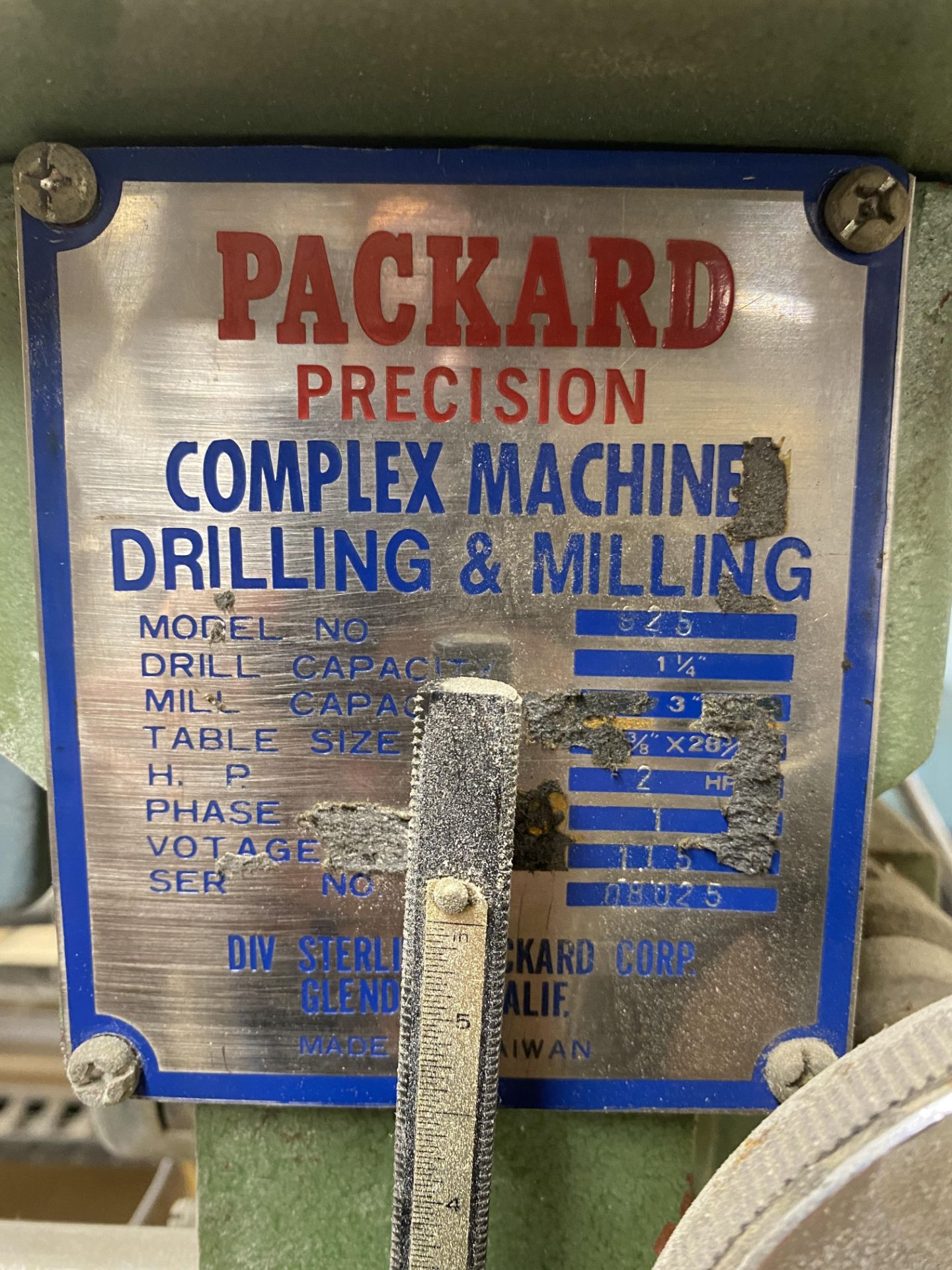 Packard Precision Drilling & Milling Machine, M: 925, SN: 08025 - Image 2 of 3