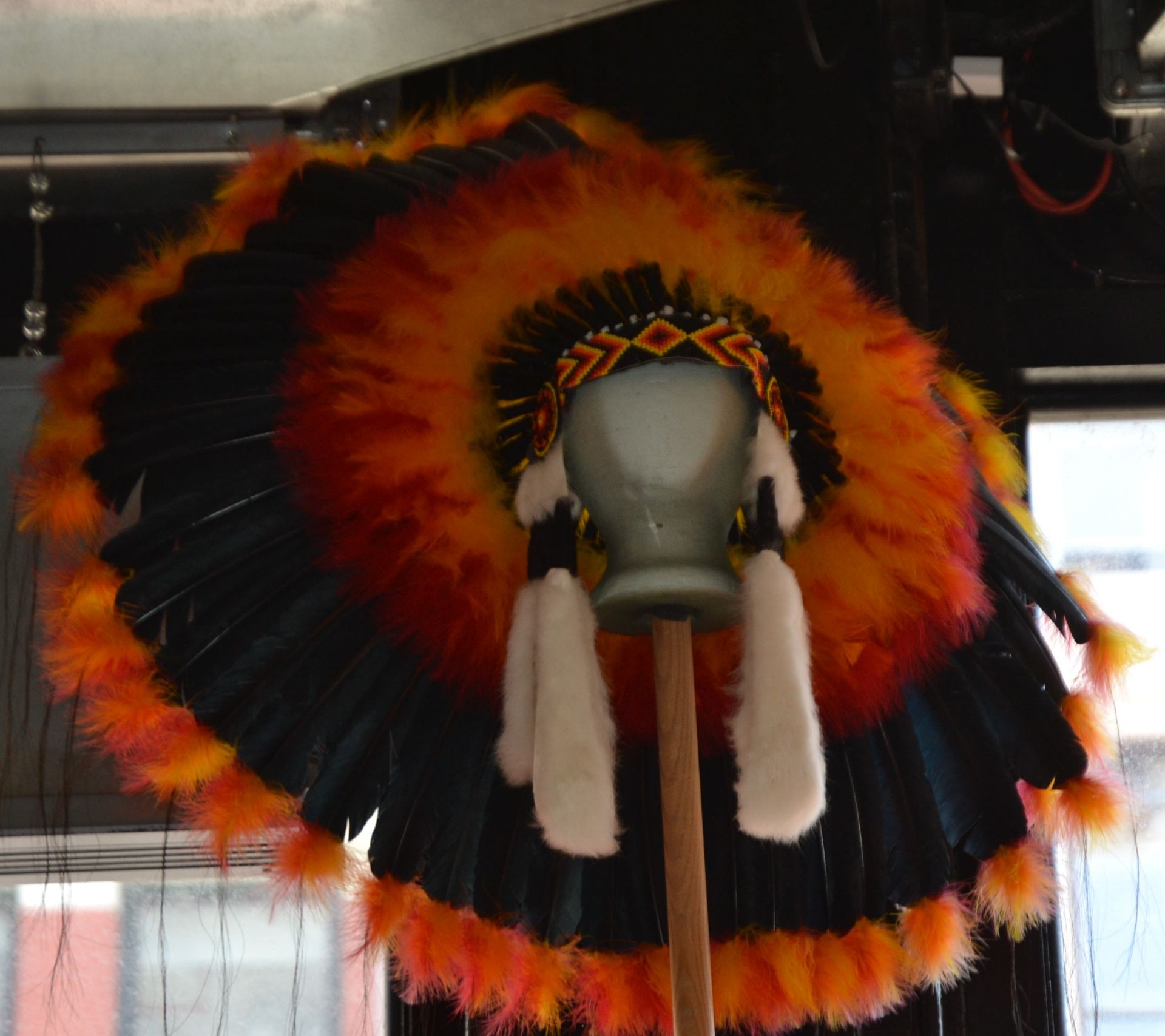 Indian Head Dress on Mannequin Head