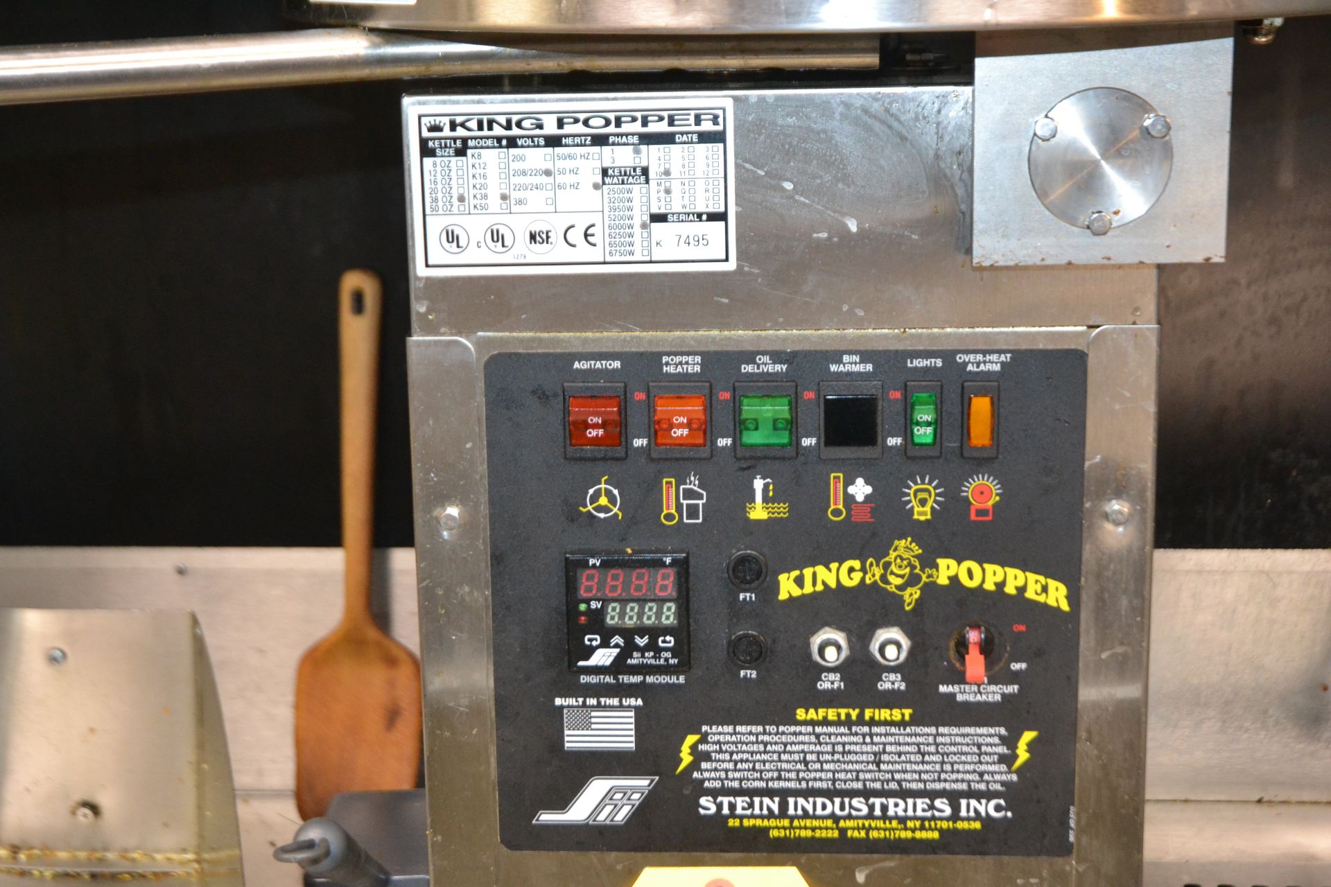 Stein Industries King Popper Popcorn Machine, M: K38, SN: K7495 - Image 5 of 5