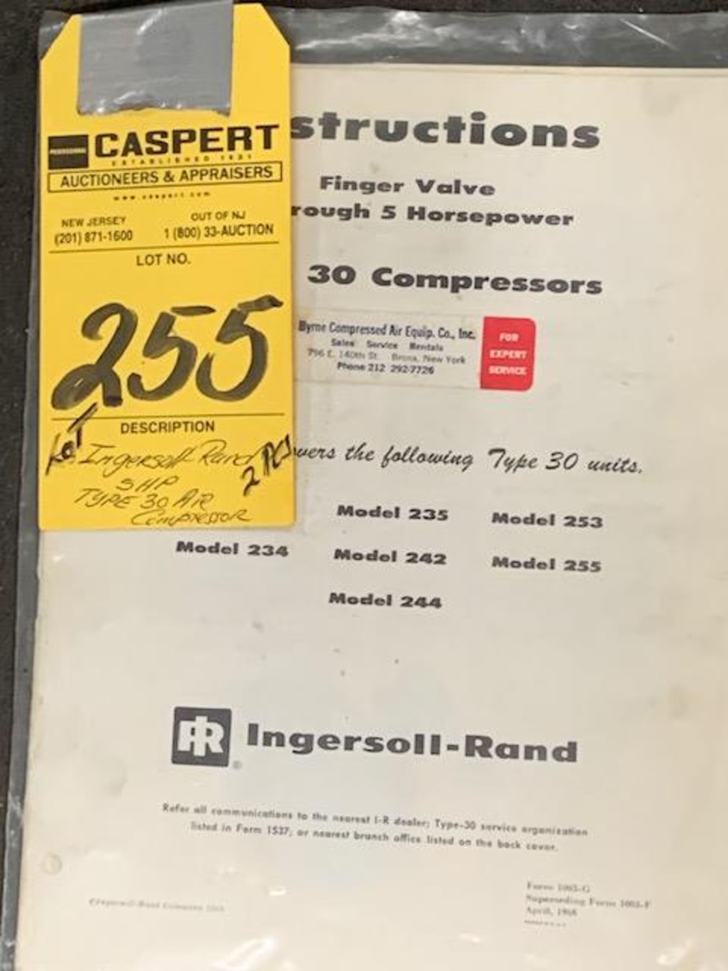 LOT - Ingersoll-Rand 5HP Type 30 Air Compressor (2 Pcs) - Image 2 of 3