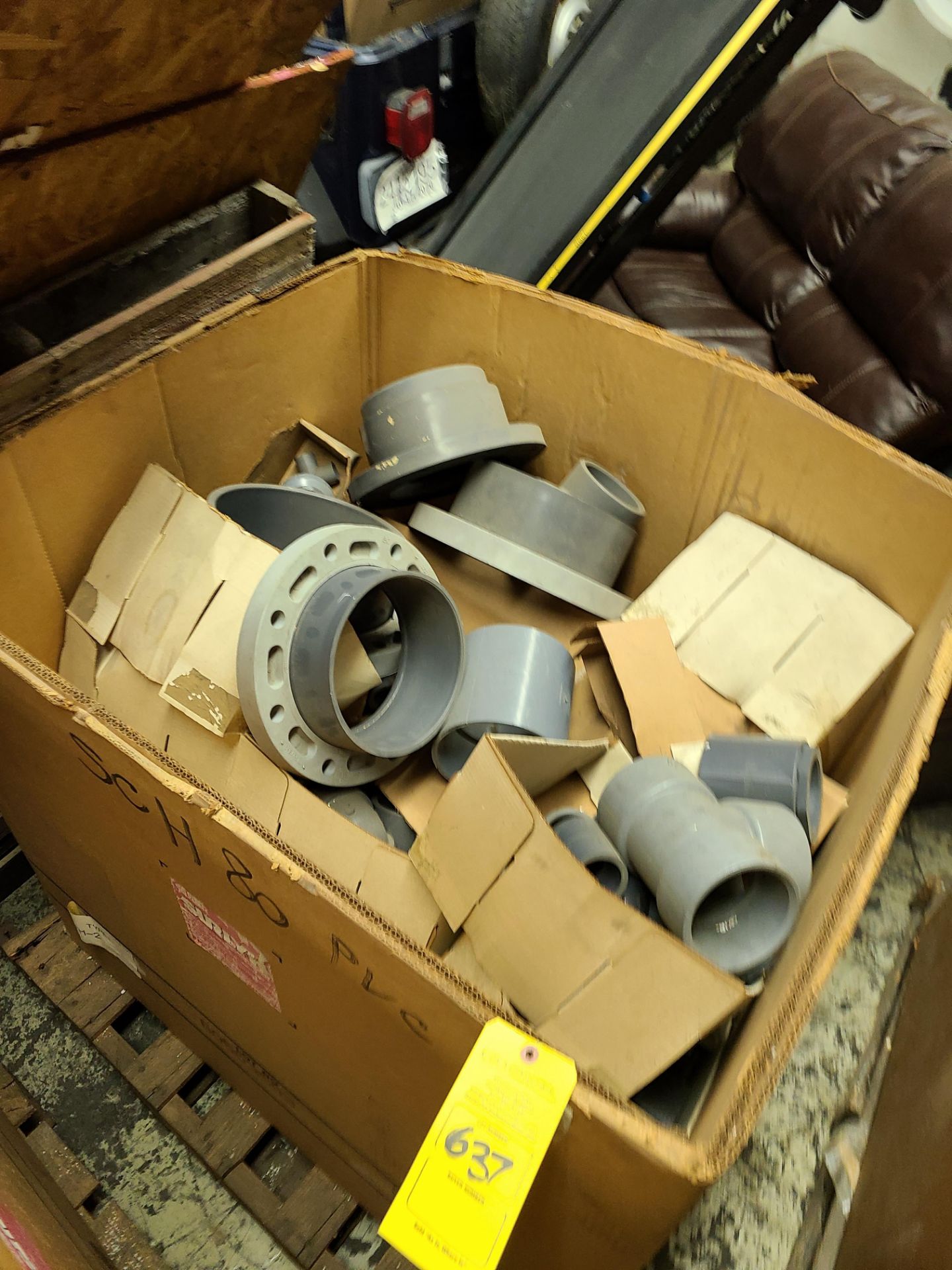 CRATE OF VARIOUS ELECTRICAL + PLUMBING FITTINGS -- (432 COUNCIL DRIVE)