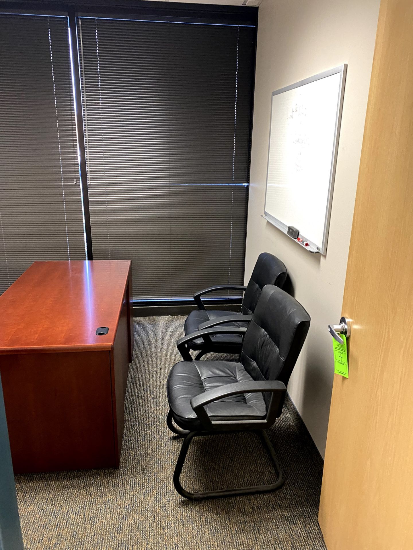 CONTENTS OF OFFICE INCLUDING: (2) CHAIRS EXECUTIVE DESK HORZ FILING CABINET & DRY ERASE BOARD -- (