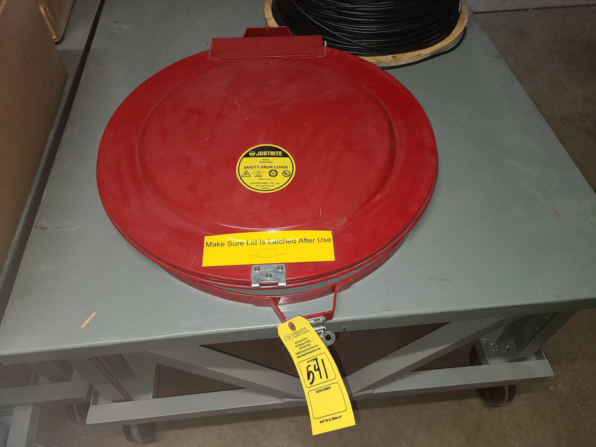 JUSTRITE SAFETY DRUM COVER M-26752-- (432 COUNCIL DRIVE FORT WAYNE INDIANA)