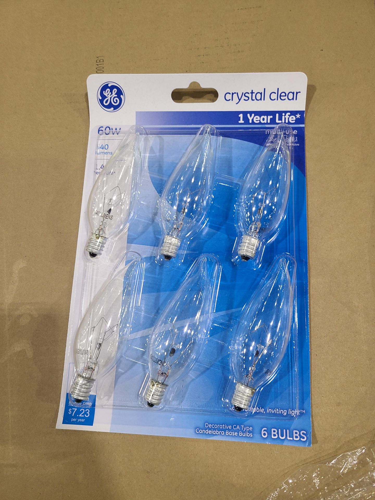 (2448) GE 540 LUMEN CRYSTAL CLEAR LIGHT BULB - Image 2 of 2