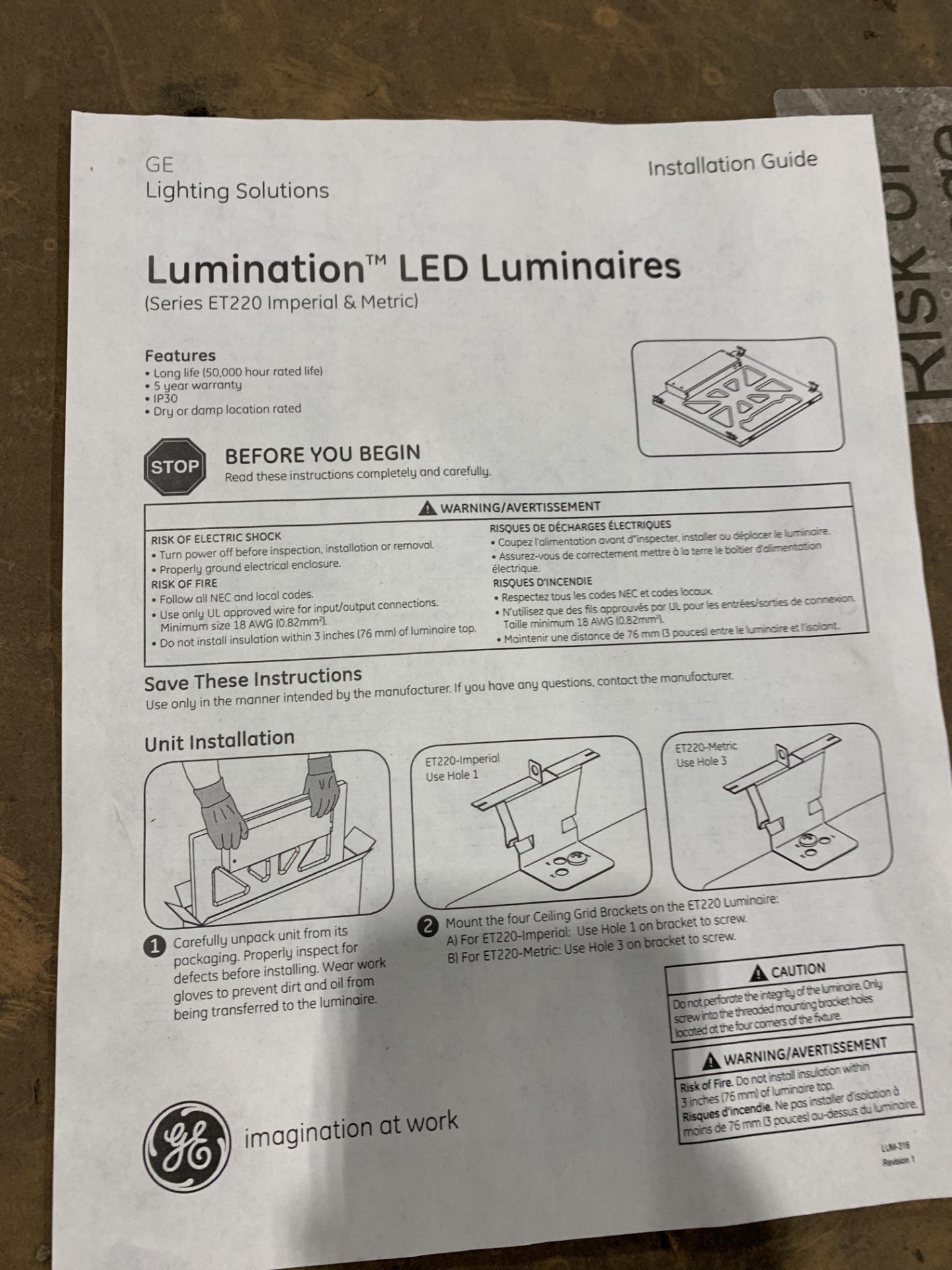 LOT OF APPROX (30) GE LUMINATION ET220 RECESSED LED LUMINAIRE: 2'X2' UL - Image 4 of 4