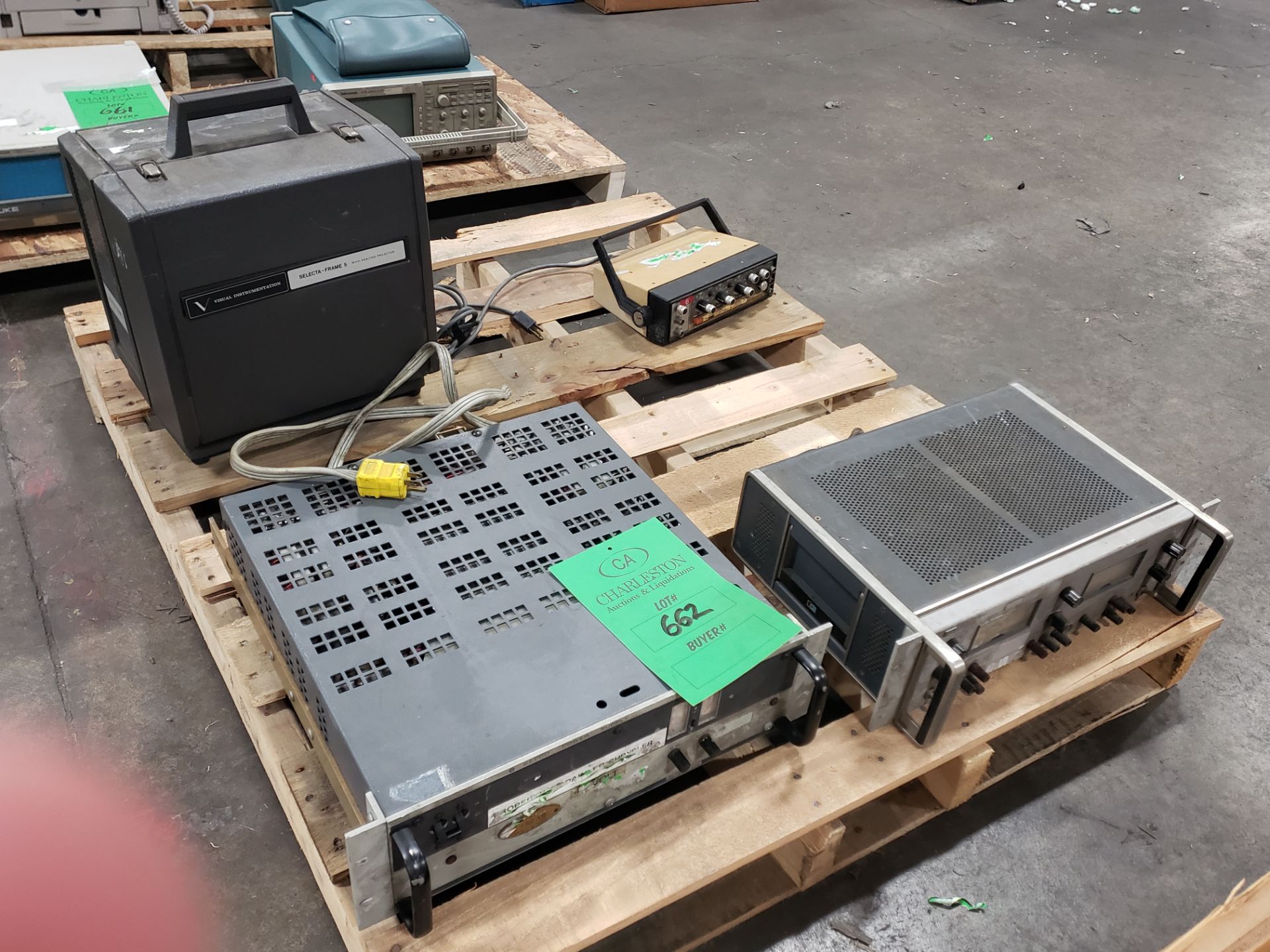 PALLET OF 4 ITEMS: KEPCO POWER SUPPLY MODEL JQE75-15M; VISUAL INSTRUMENTATION SELECTA FRAME 5 16MM