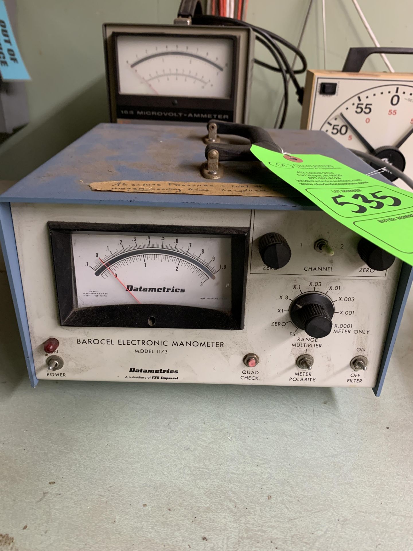 (1) BAROCEL ELECTRONIC MANOMETER M-1173; (1) KEITHLEY 153 MICROVOLT MULTIMETER; (1) GRALAB UNIVERSAL - Image 2 of 4