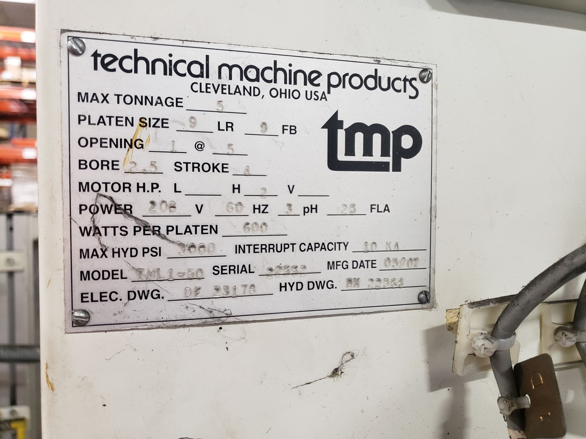 TMP 5 TON HYDRAULIC PRESS. -- 10711 Northend Ave, Ferndale, MI 48220 - Image 6 of 6