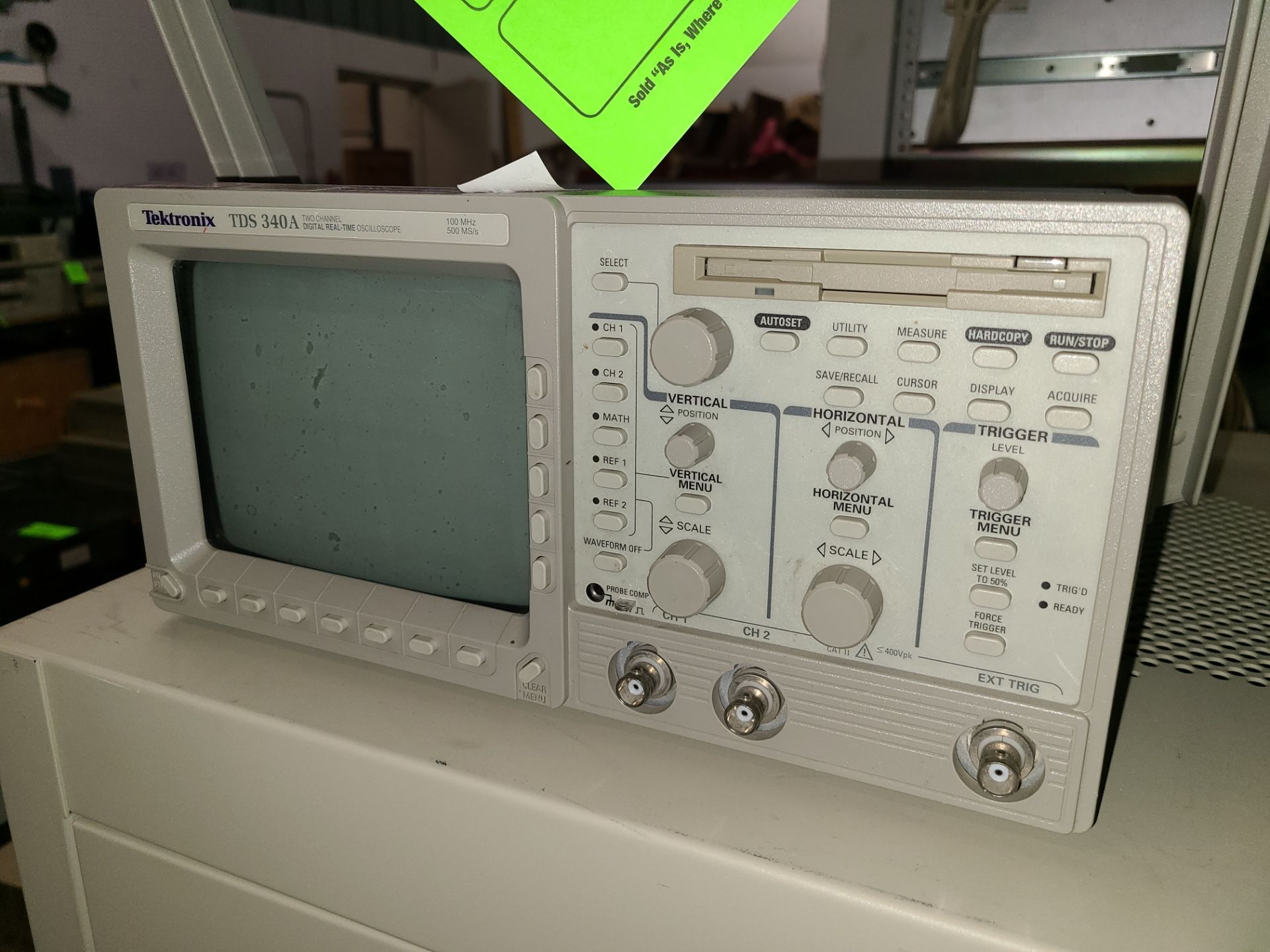 TEKTRONIX TDS340A TWO CHANNEL DIGITAL REAL-TIME OSCILLOSCOPE