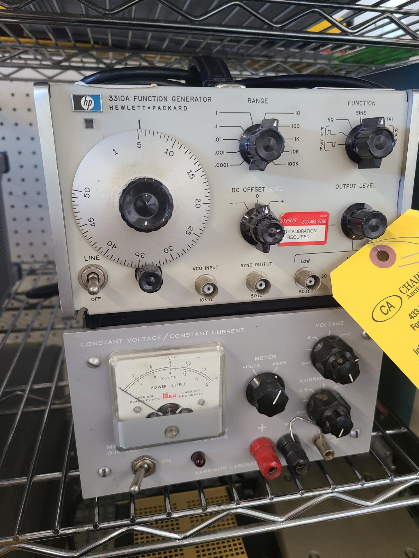 (1) HP3310A FUNCTION GENERATOR; (1) HARRISON LABORATORY CONSTANT VOLTAGE / CONSTANT CURRENT