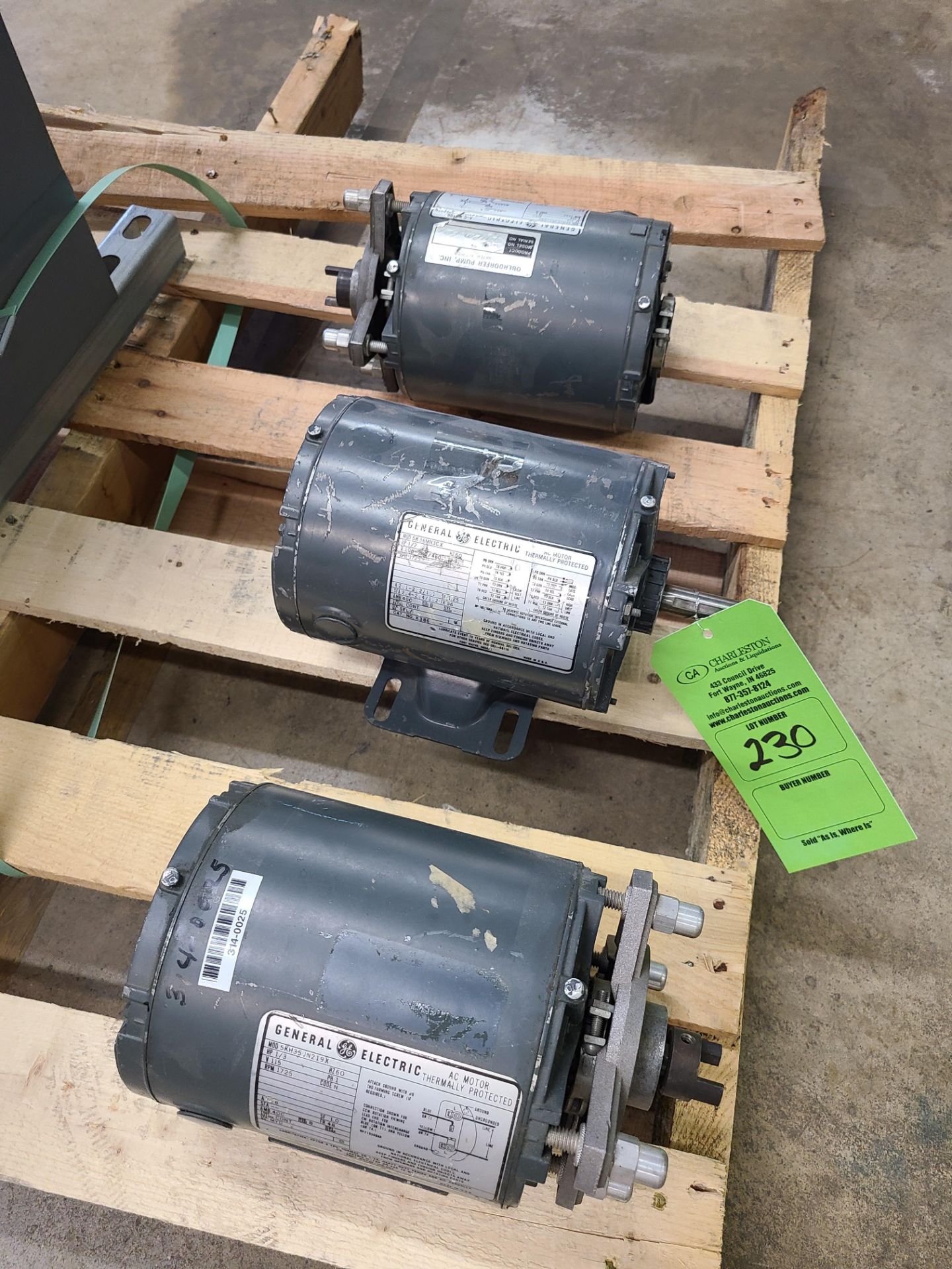 (3) GE AC MOTOR 1/3 HP MODEL 5KH35JN219GX