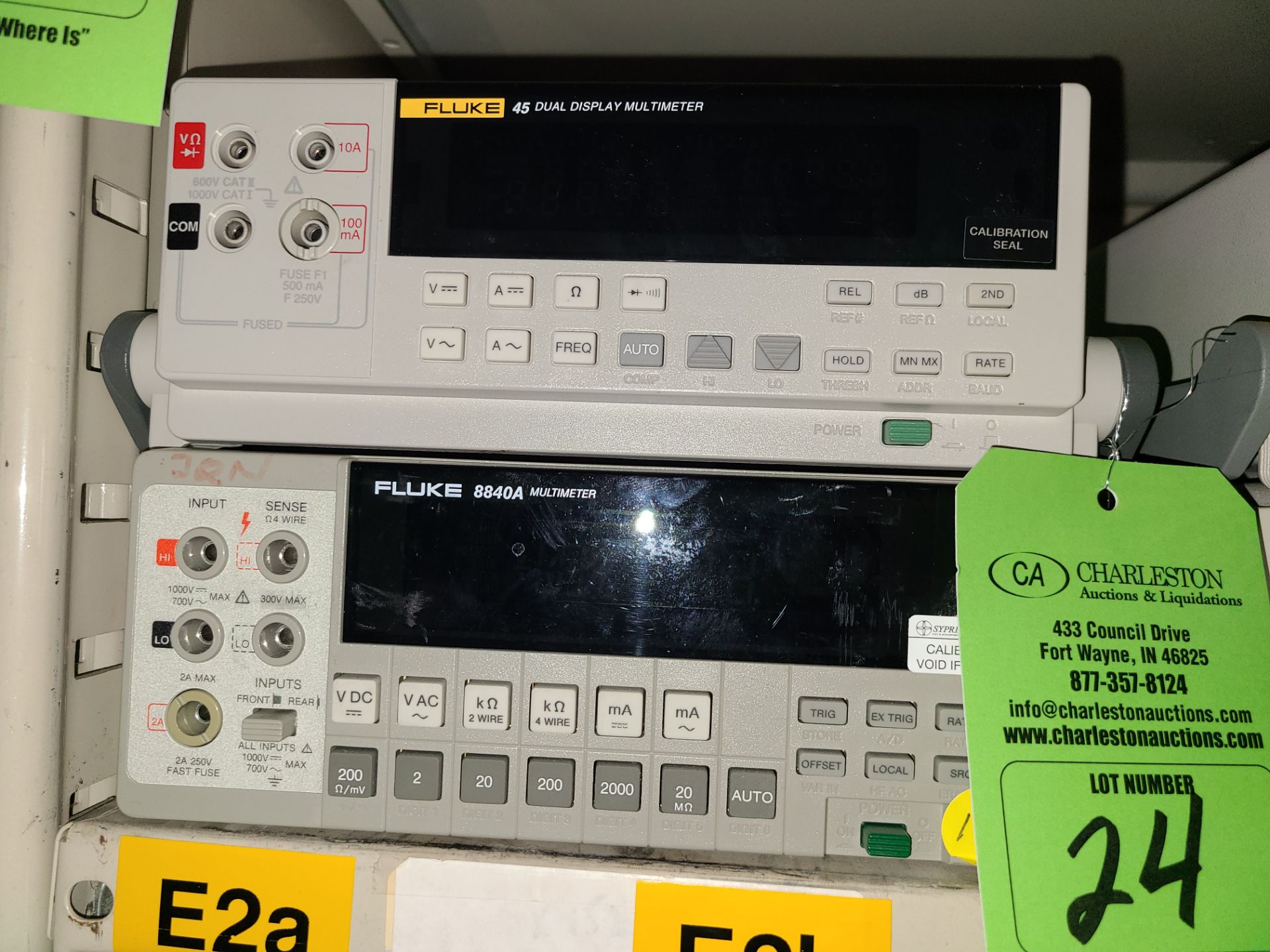 (1) FLUKE 45 DUAL DISPLAY MULTIMETER; (1) FLUKE 8840A MULTIMETER