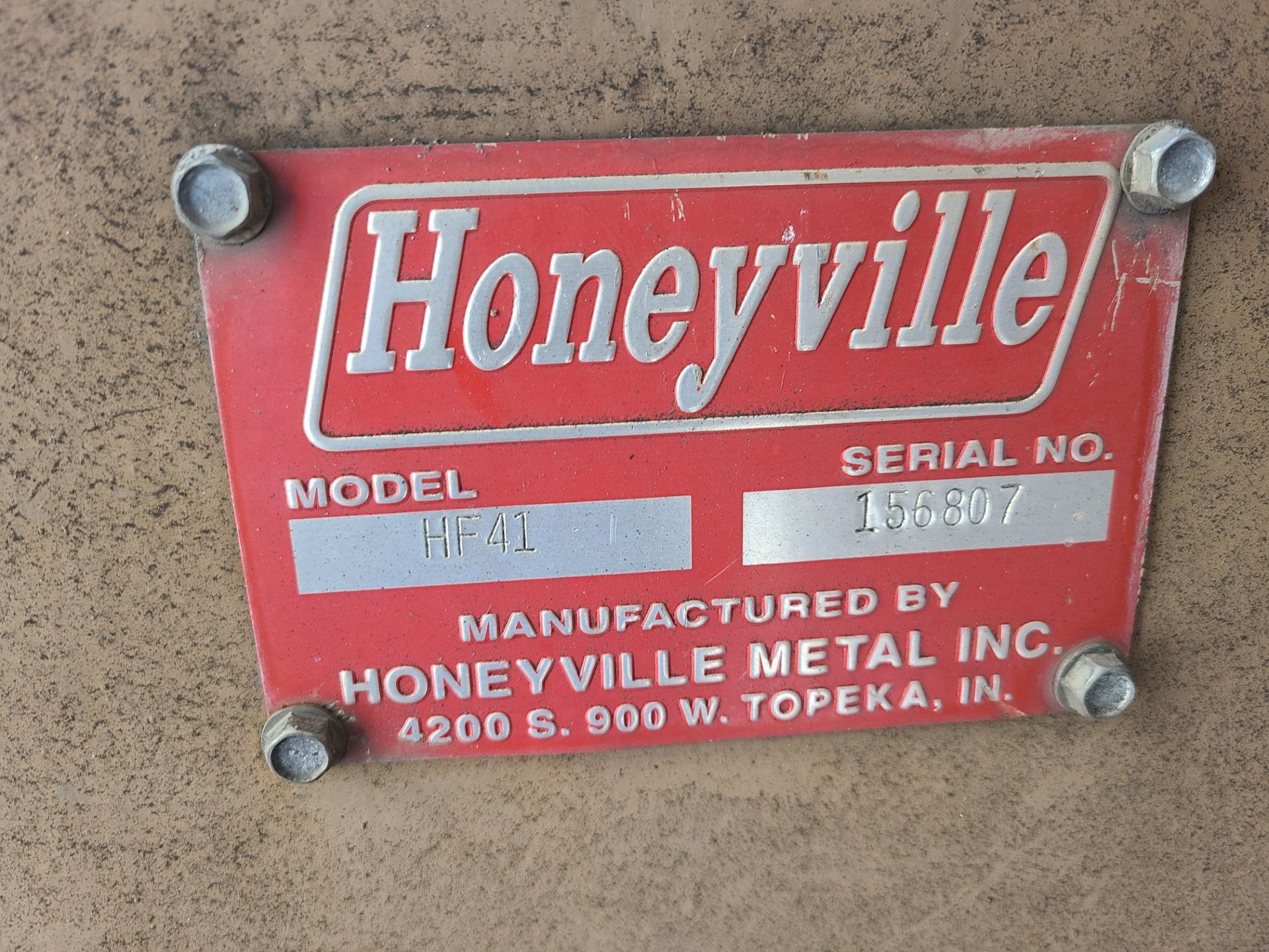 HONEYVILLE MATERIAL HANDLING FAN MODEL HF41 SERIAL NUMBER 156807 WITH CROWN TRITON 60 HP MOTOR; - Image 4 of 7