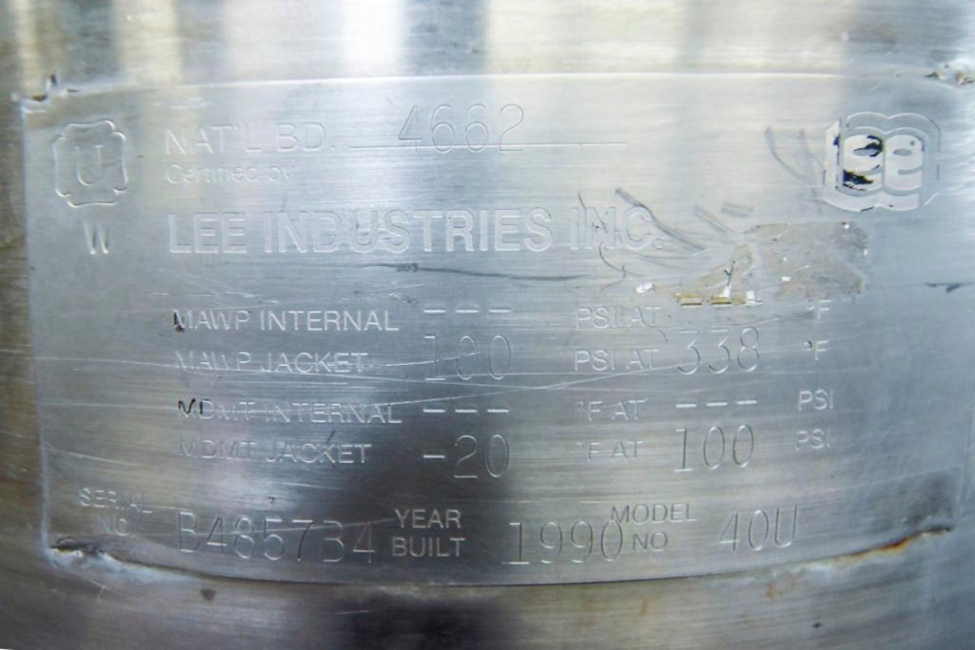 Lee Stainless Steel Jacketed Tank - Image 9 of 9