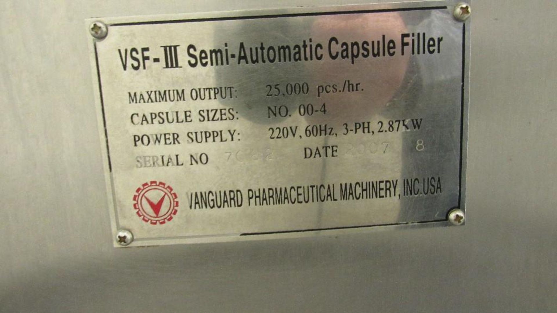 Vanguard Semi Automatic Capsule Filler MDL VSF-III - Image 8 of 10