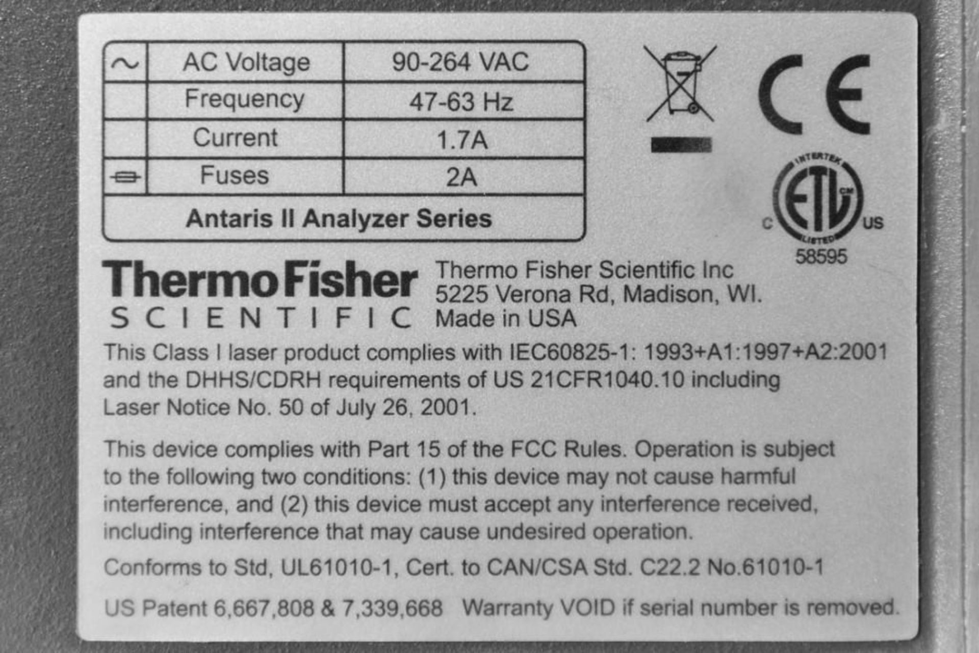 Thermo Scientific Antaris II FT-NIIR Analyzer - Image 9 of 10