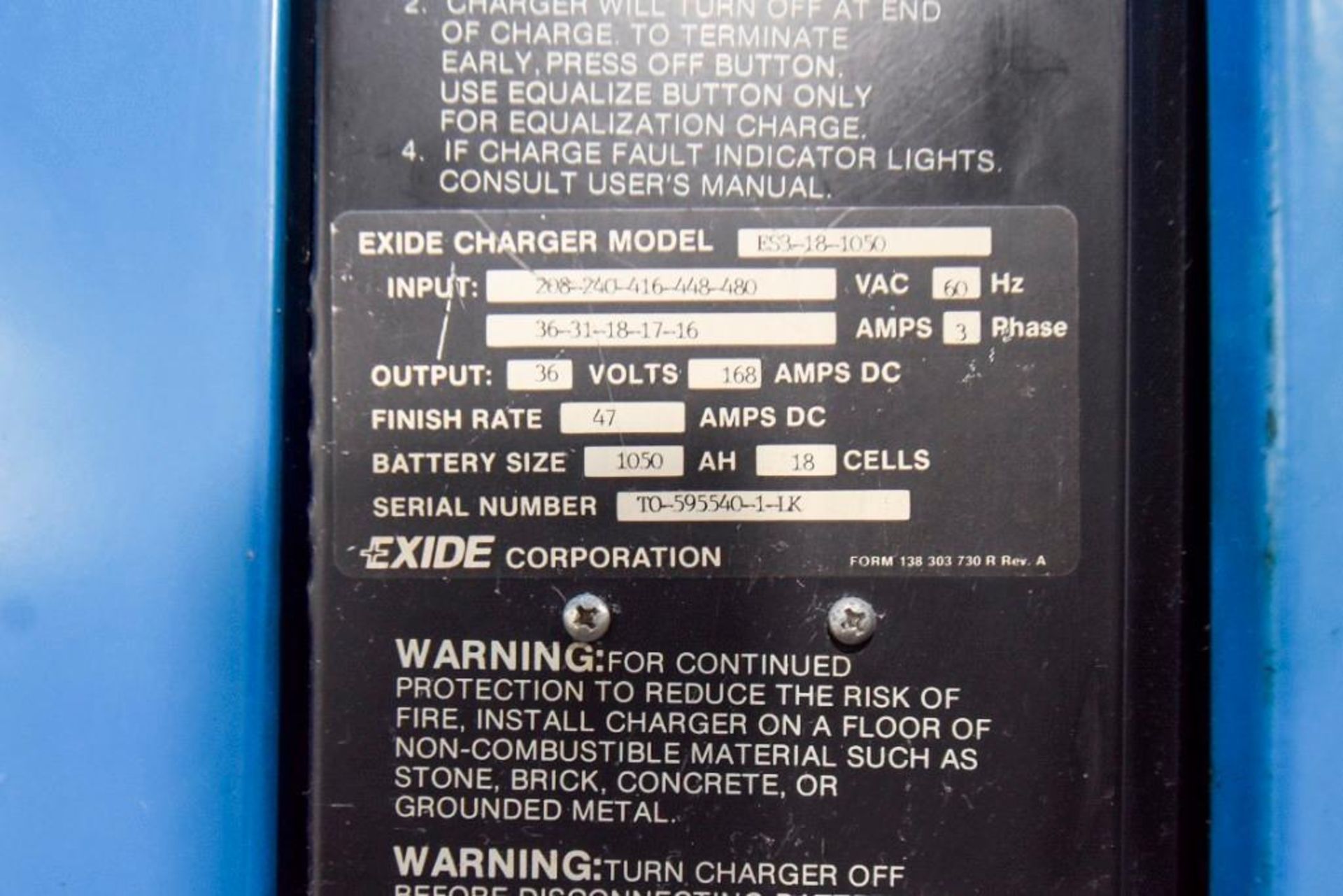 Crown Fork Lift with Exide Charger - Image 10 of 12