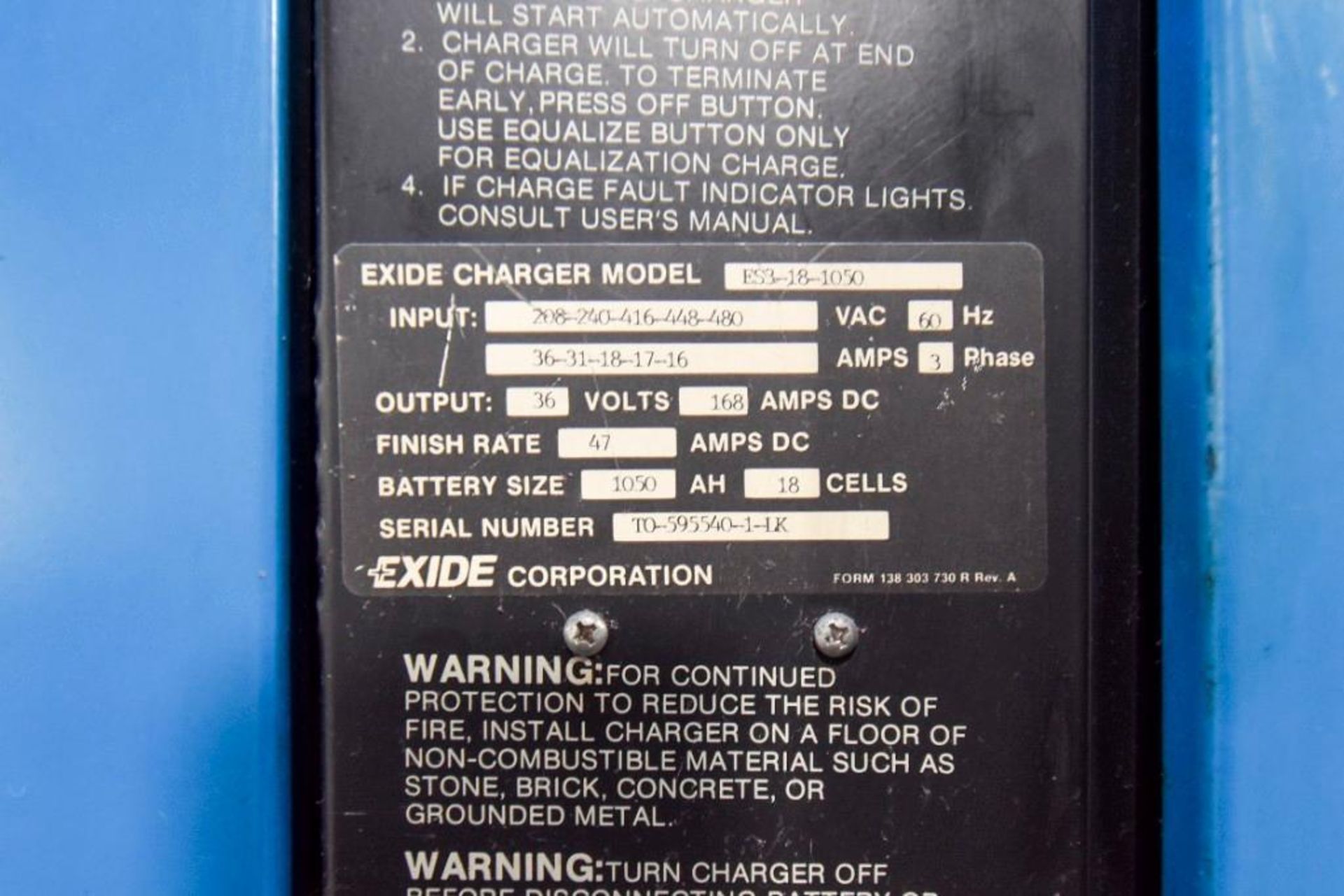 Crown Fork Lift with Exide Charger - Image 9 of 12