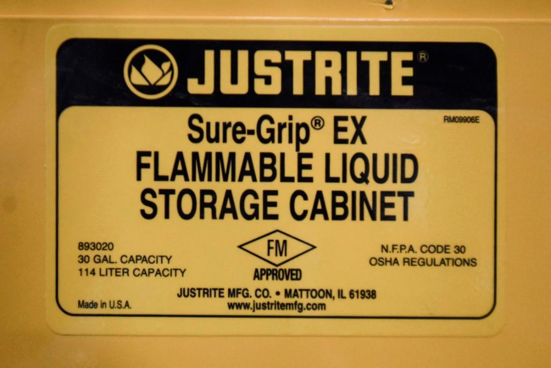 Justrite Chemical Cabinet 30 Gallon Capacity - Image 2 of 7