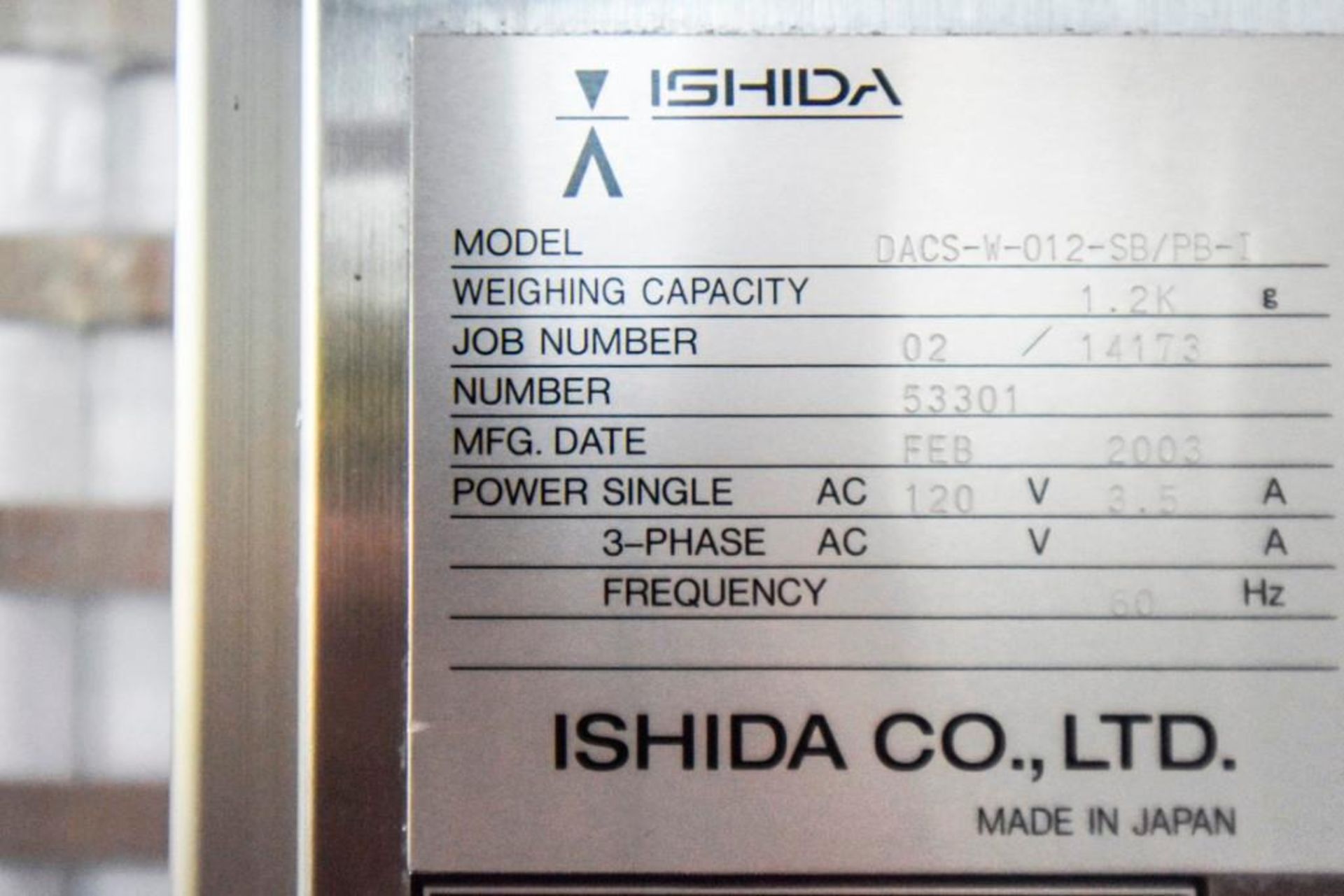 Ishida Checkweigher with Pneumatic Kick - Image 12 of 16