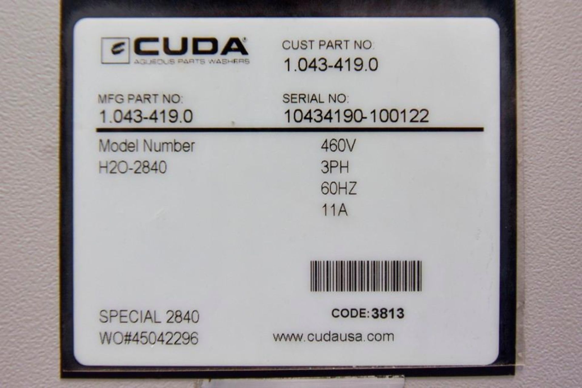 Cuda Parts Washer H20- 2840 - Image 2 of 4