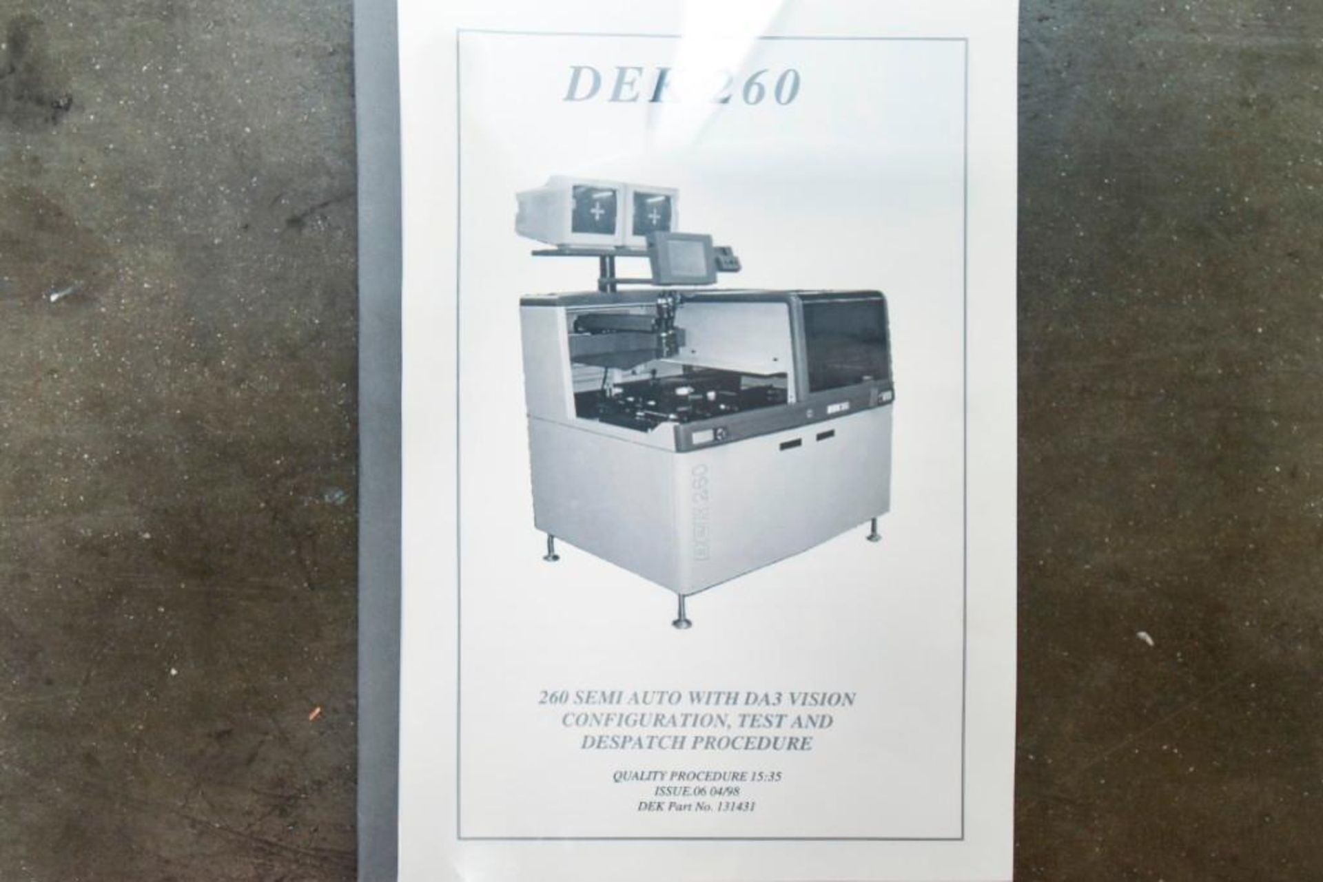 DEK 260 Semi Auto with DA3 Vision Configuration Test and Despatch Procedure - Image 10 of 15