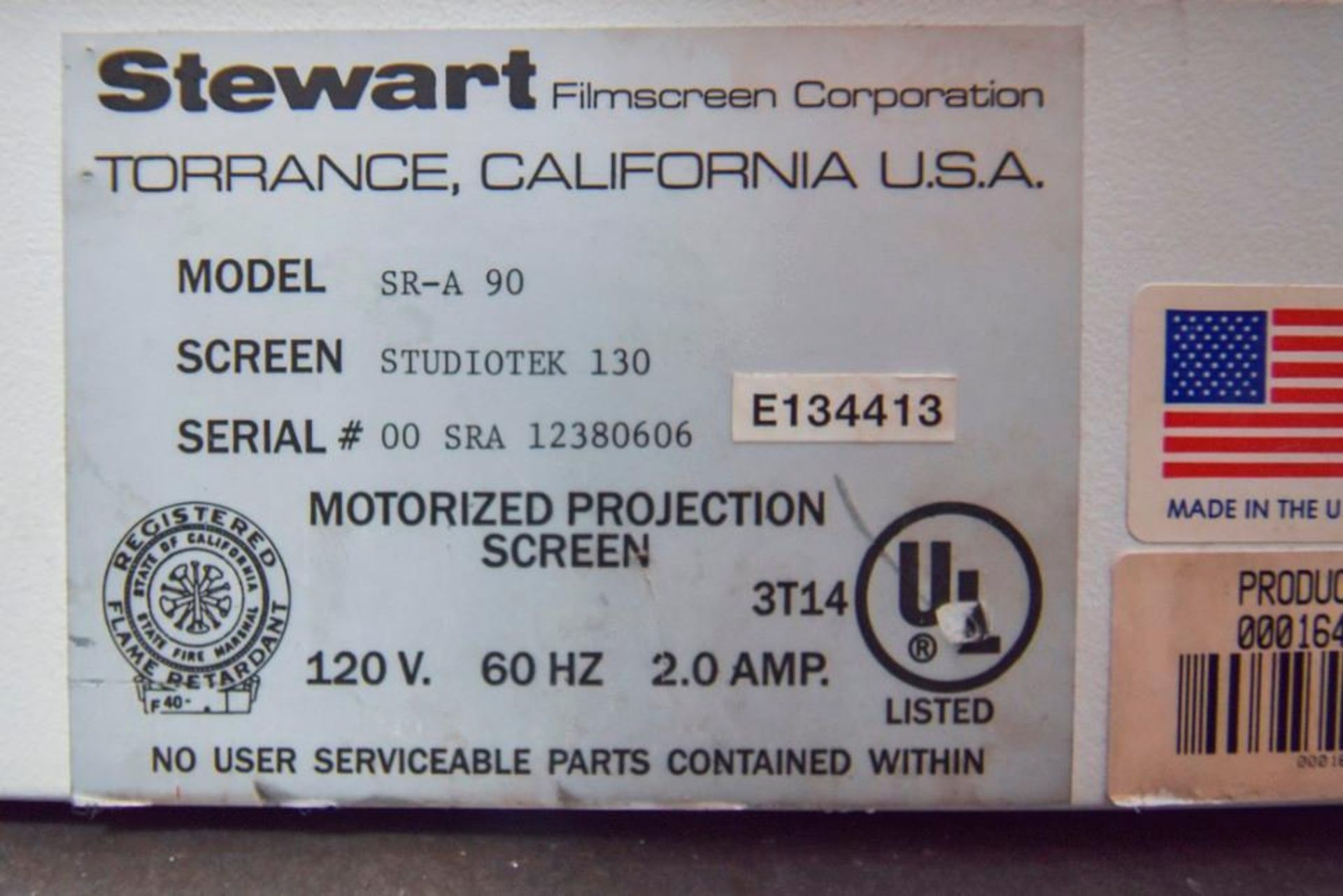 Stewart Motorized Projector screen Studio Tech 130 - Image 4 of 4