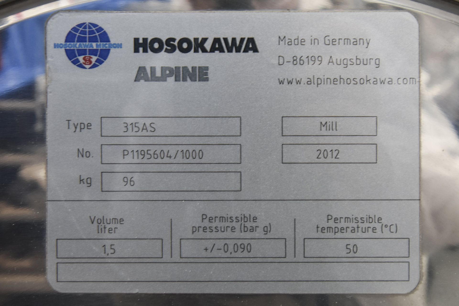 Hosokawa Jet Powder Mill and Micron Powder Systems Control Panel 315AS - Image 7 of 9