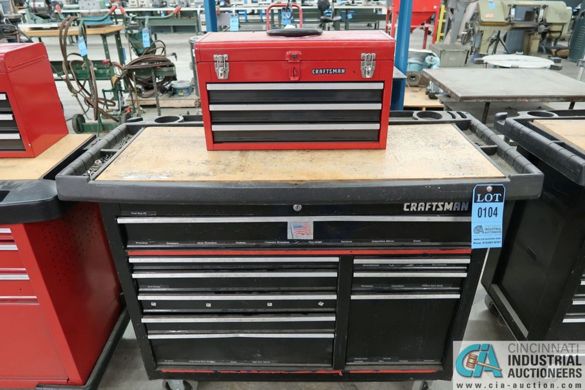 CRAFTSMAN NINE-DRAWER ROLLER TOOLCHEST WITH THREE-DRAWER HAND CARRY TOOLBOX