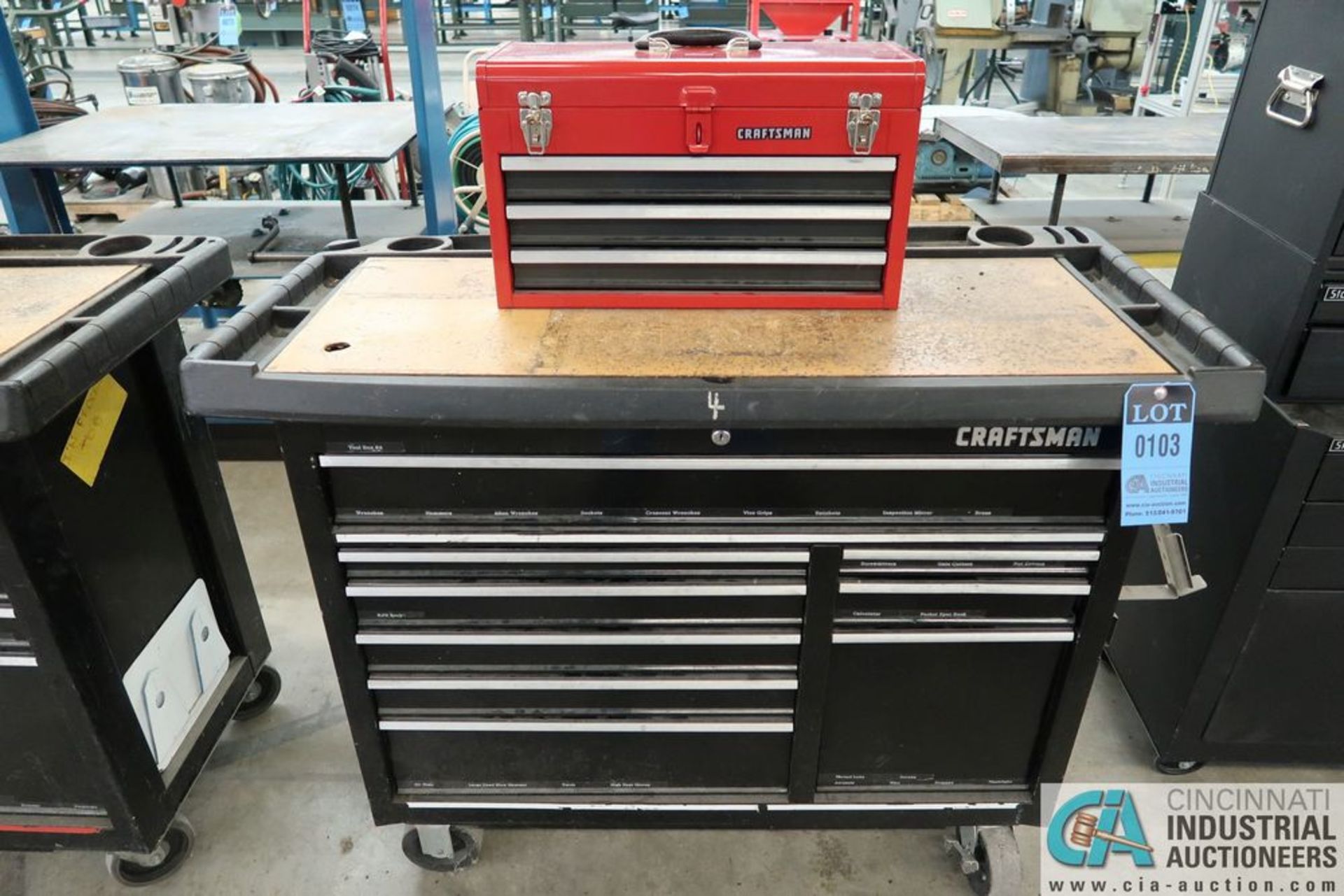 CRAFTSMAN NINE-DRAWER ROLLER TOOL CHEST WITH THREE-DRAWER HAND CARRY TOOLBOX