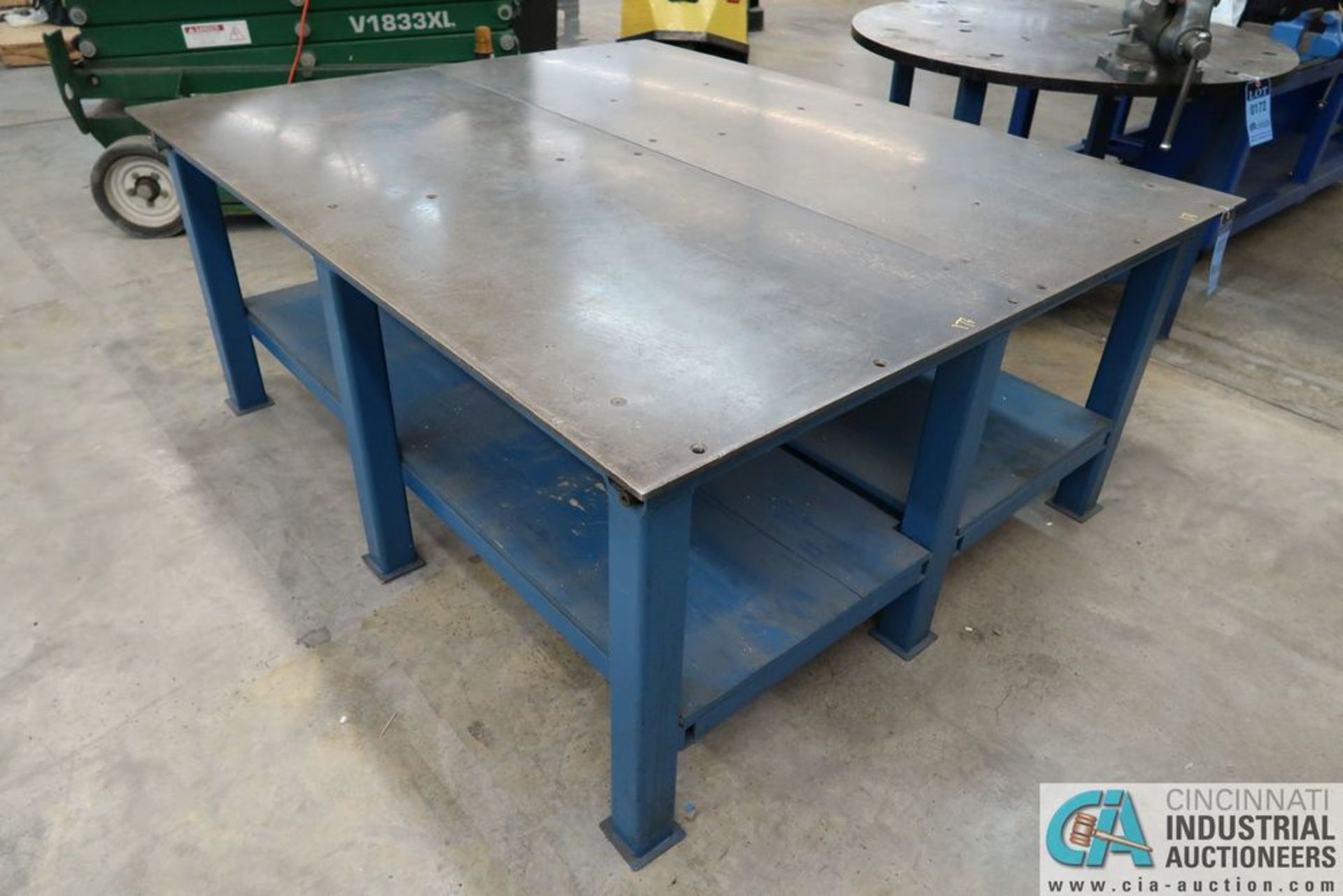 60" X 72" X 30" HIGH X 3/8" THICK STEEL TOP PLATE WELDED STEEL FRAME WORK BENCH - Image 3 of 3