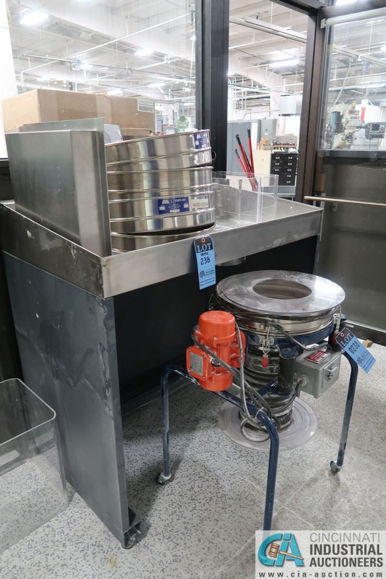 16" DIAMETER VORTI-SIV MODEL RVM15E ELECTRIC POWDER SIFTING MACHINE; S/N 15601E, WITH STAINLESS - Image 6 of 7