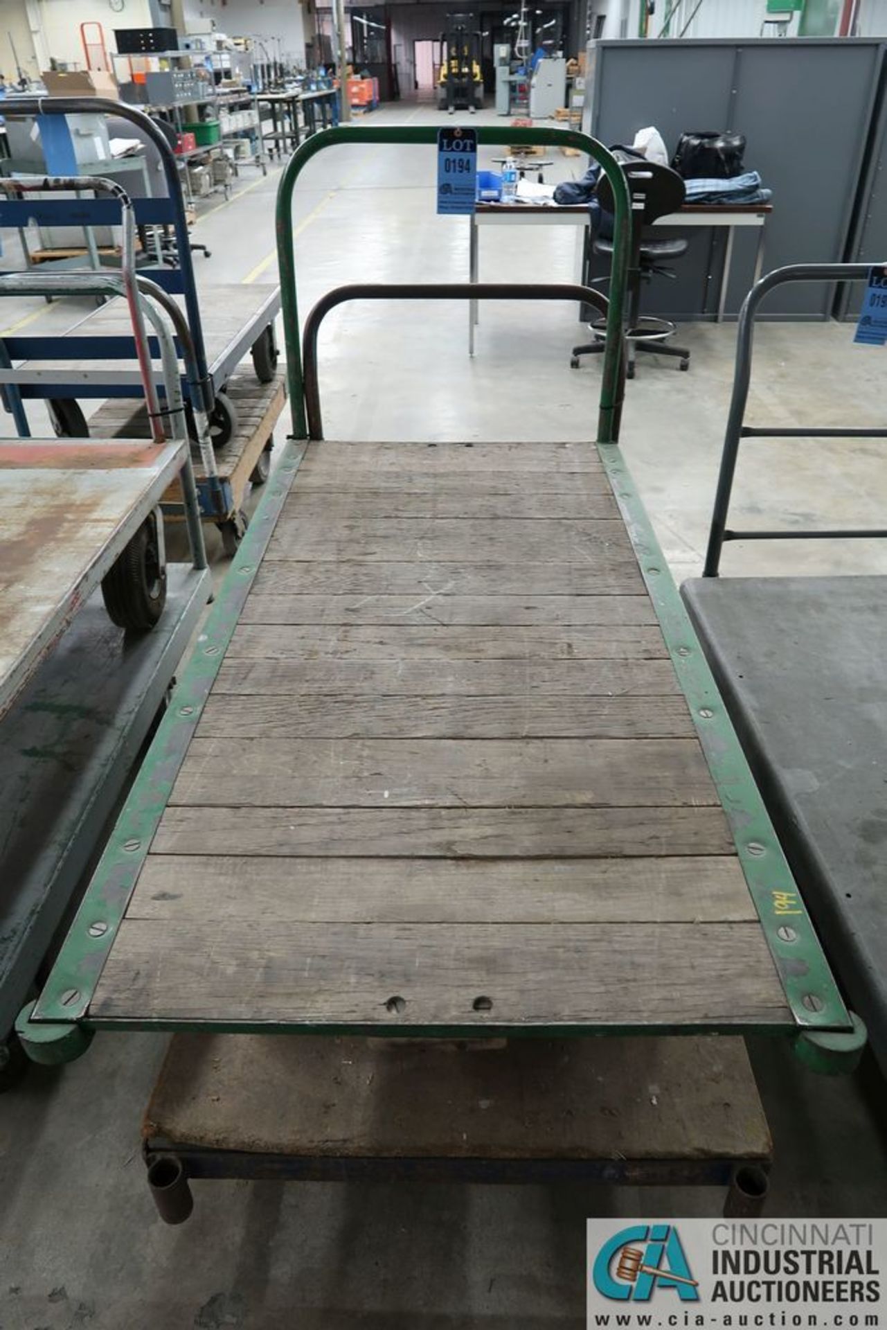 30" X 60' SOLID TIRE WOOD DECK LOW PROFILE WAREHOUSE CARTS - Image 2 of 2