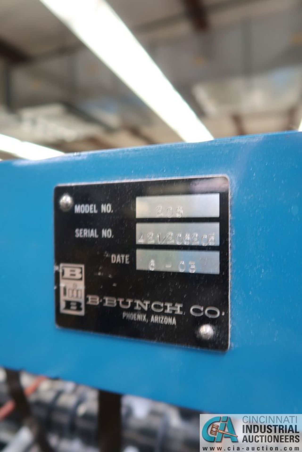 B. BUNCH CO. MODEL 206 SHEETER; S/N 421/206205, **Loading Fee Due the "ERRA" JAS Graphics, $150.00** - Image 8 of 8