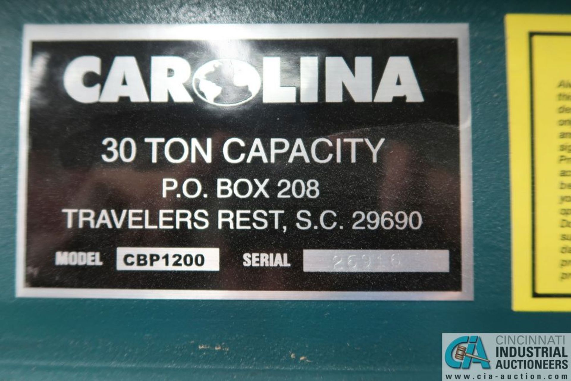 30 TON CAROLINA H-FRAME HYDRAULIC PRESS **Loading Fee Due the "ERRA" JAS Graphics, $100.00** - Image 4 of 4