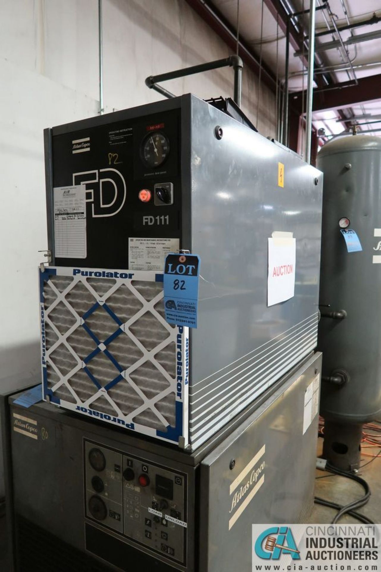 ATLAS COPCO MODEL FD-111 AIR DRYER; S/N N/A **Loading Fee Due the "ERRA" JAS Graphics, $250.00**