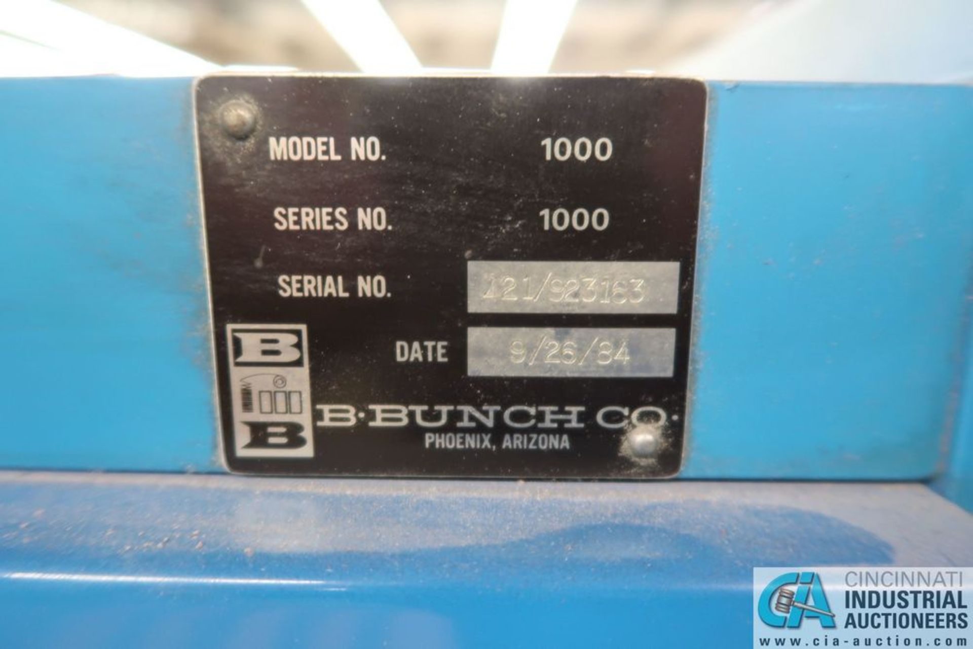 B. BUNCH CO. MODEL 1000 FOLDER; S/N 421/923163, **Loading Fee Due the "ERRA" JAS Graphics, $150.00** - Image 7 of 7