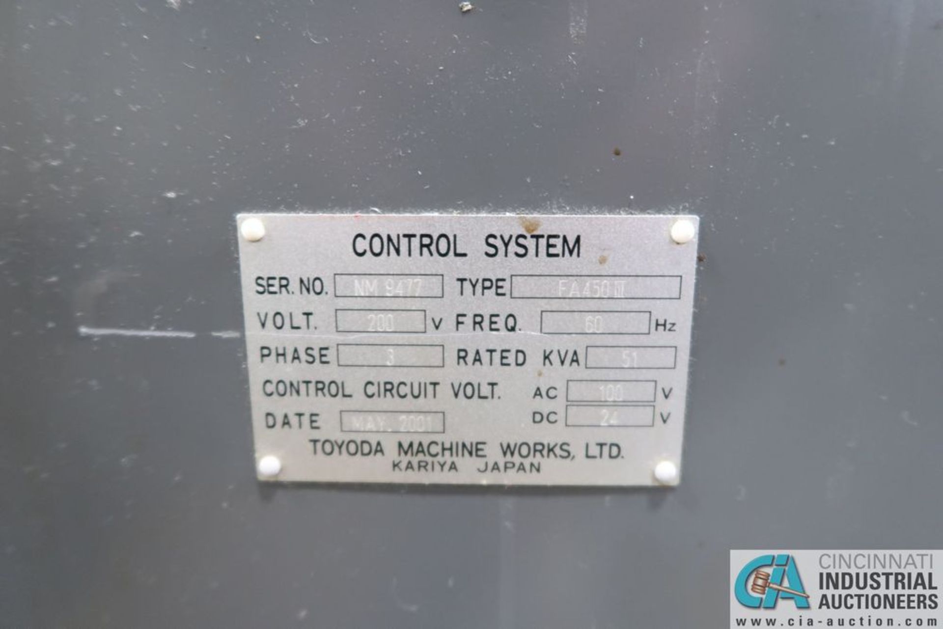 TOYODA MODEL FA-450 III CNC HORIZONTAL MACHINING CENTER; S/N NM9477, **Loading Fee Due the "ERRA" - Image 5 of 19