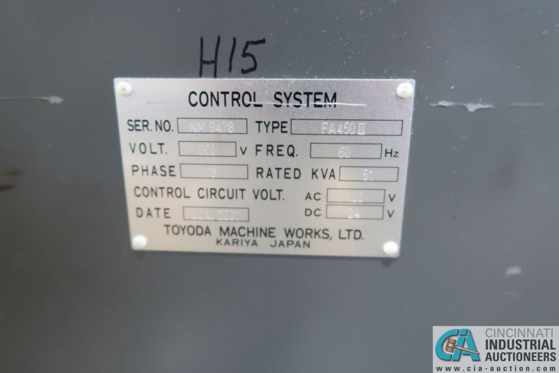TOYODA MODEL FA-450III CNC HORIZONTAL MACHINING CENTER; S/N NM9478, **Loading Fee Due the "ERRA" R&R - Image 5 of 19