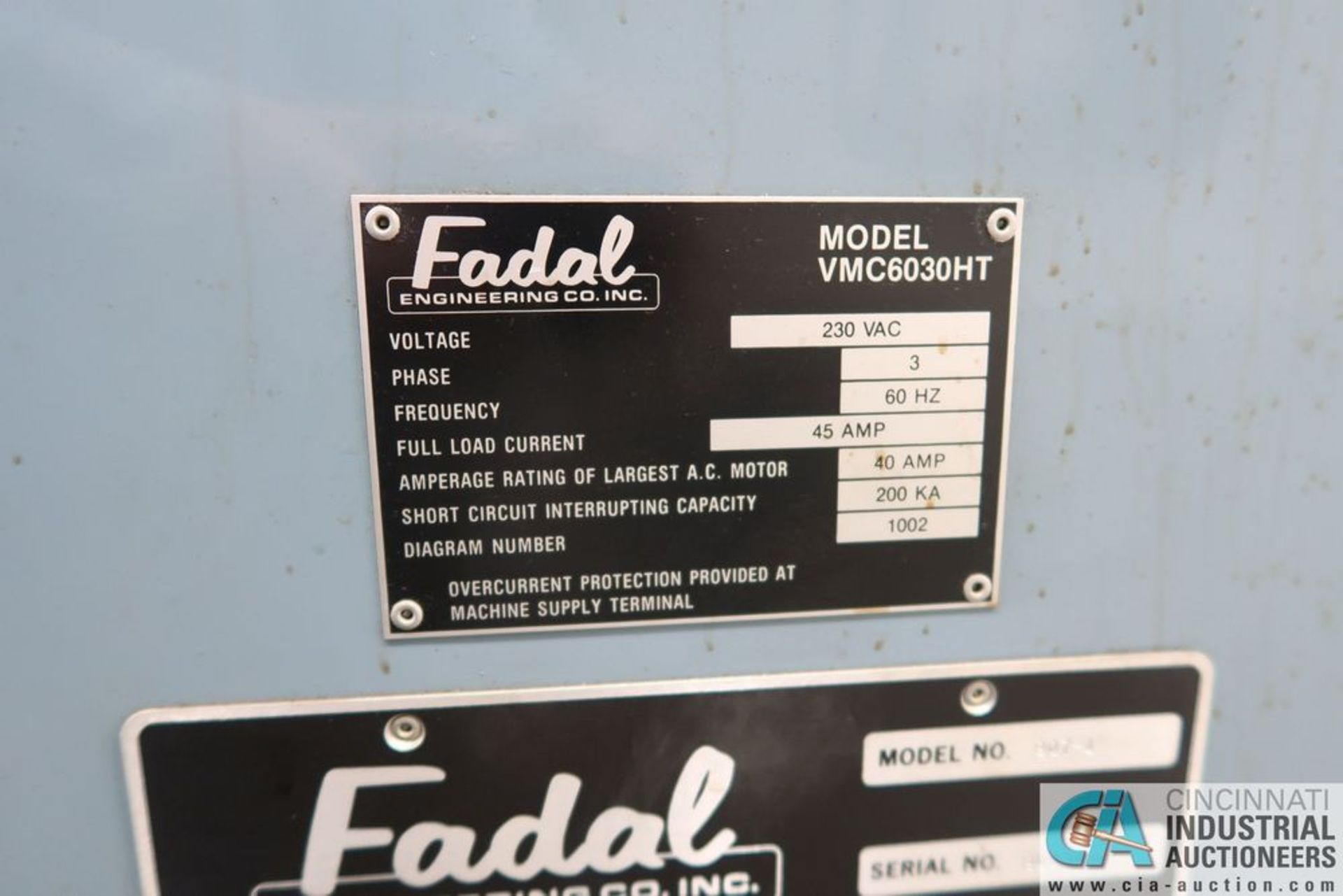 FADAL VMC6030HT CNC VERTICAL MACHINING CENTER; S/N 9103057 **Loading Fee Due the "ERRA" R&R Machine - Image 9 of 11