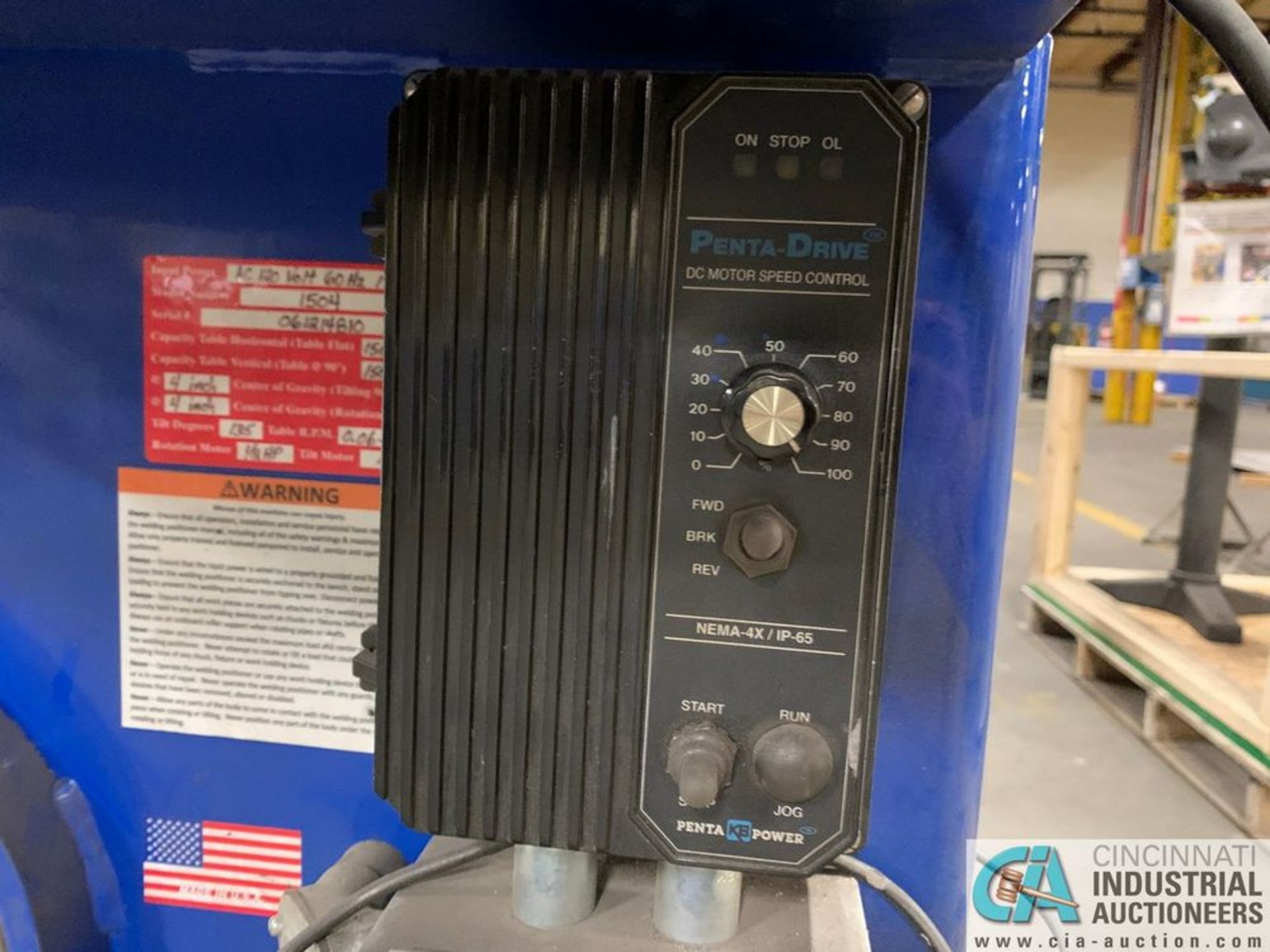 1,500-LB. FAB CORP. TILTING & ROTATING WELD POSITIONER; **Loading Fee Due the "ERRA" $150.00** - Image 8 of 10