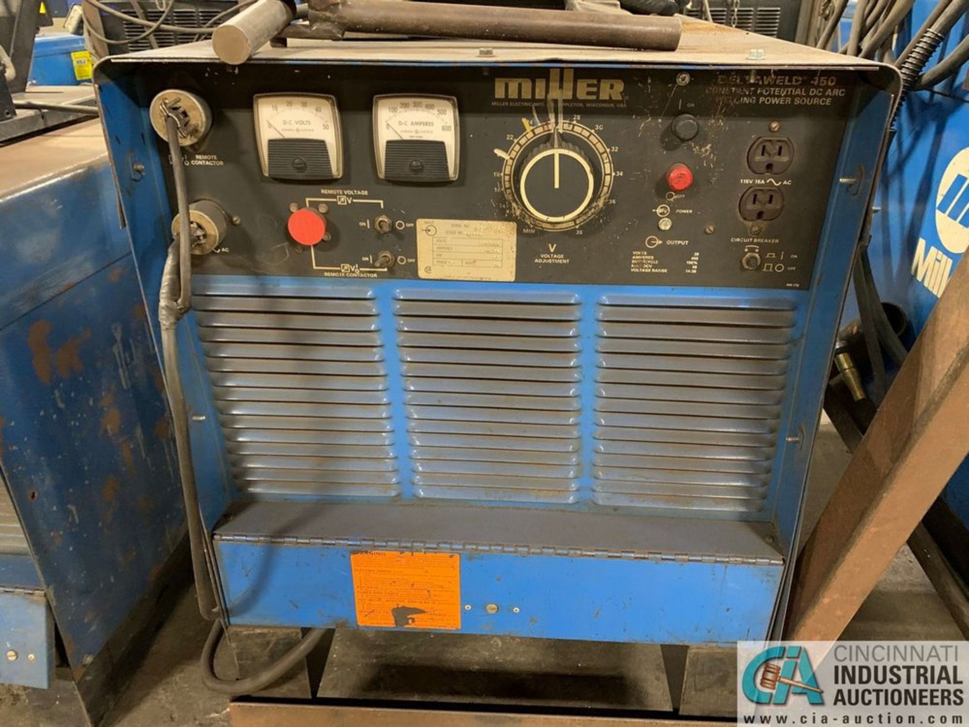 MILLER DELTAWELD 450 WELDER W/ S52E WIRE FEED - Image 3 of 7