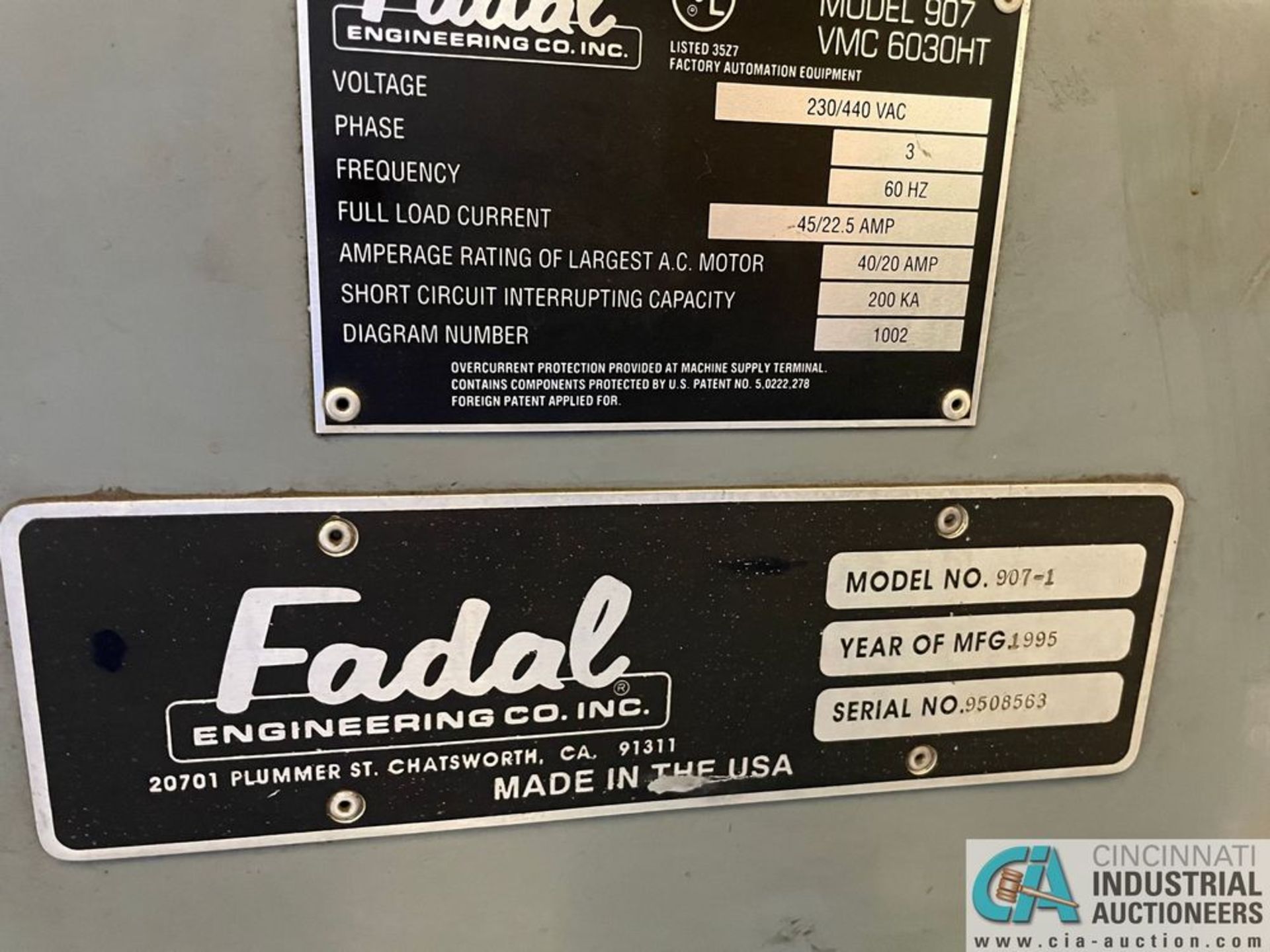 MAG FADAL VMC6030 CNC VERTICAL MACHINING CENTER; **Loading Fee Due the "ERRA" $750.00** - Image 9 of 11