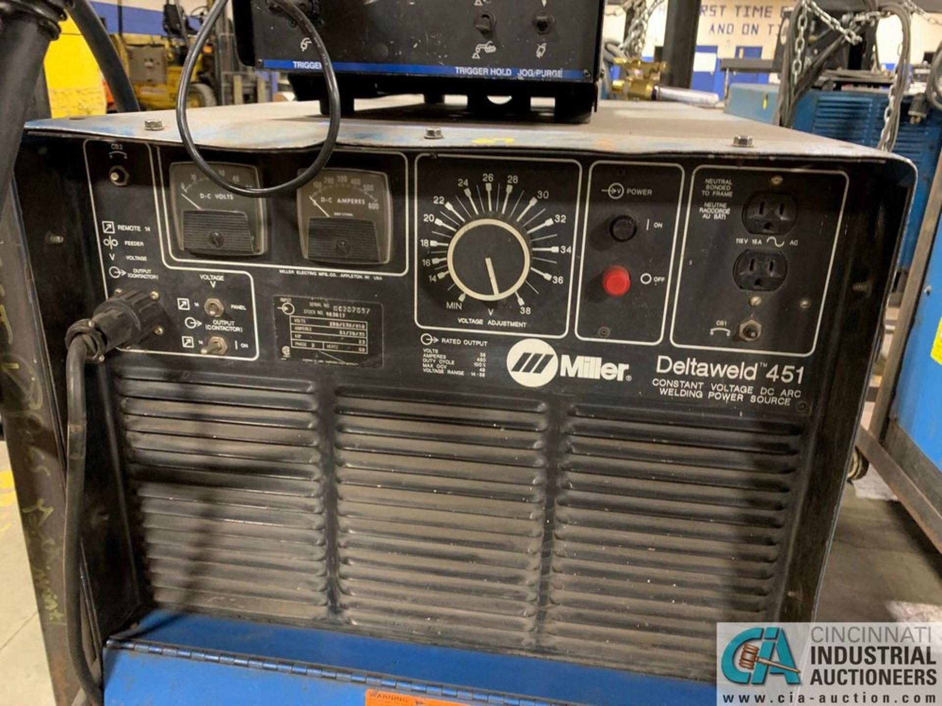 MILLER DELTAWELD 451 WELDER W/ R115 WIRE FEED - Image 3 of 6