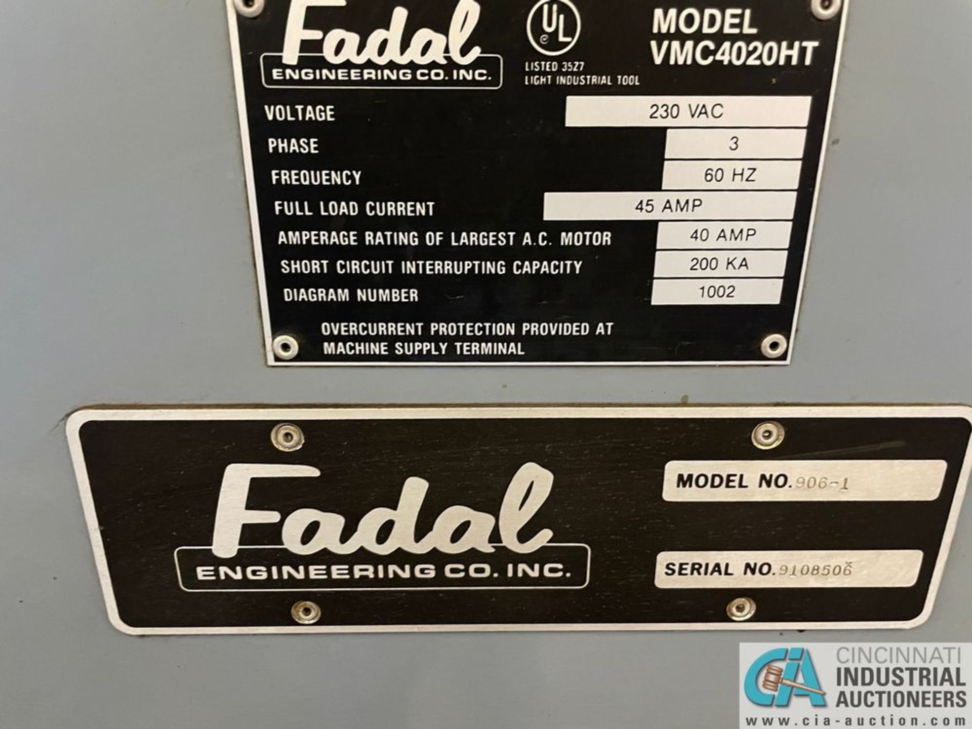 FADAL VMC4020 CNC VERTICAL MACHINING CENTER; **Loading Fee Due the "ERRA" Affordable Rigging, $500 - Image 7 of 9