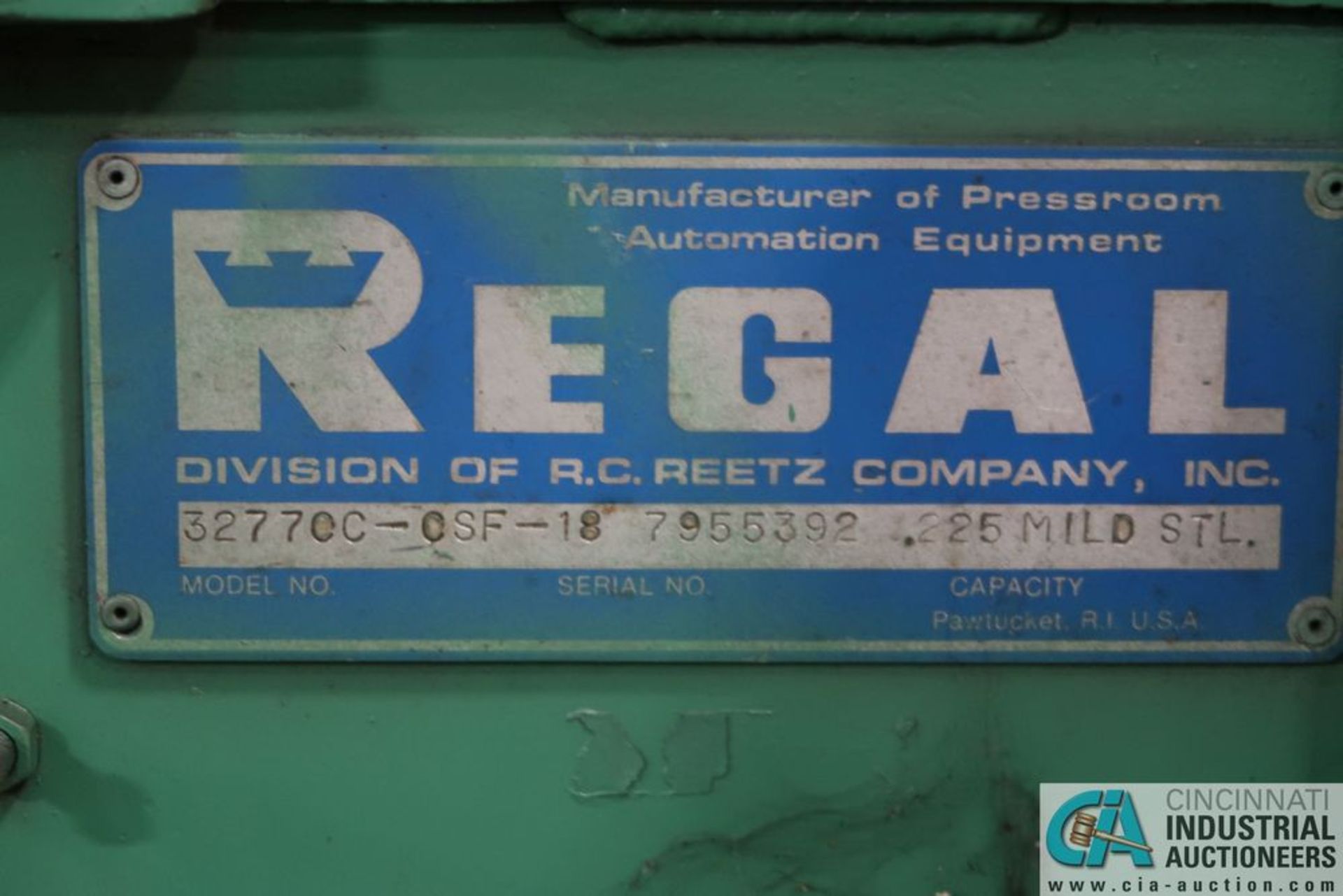 18" X 1/4" REGAL 3277OC-OSF-18 CRADLE STRAIGHTENER FEEDER**Loading Fee Due the "ERRA", $1,200.00** - Image 7 of 8