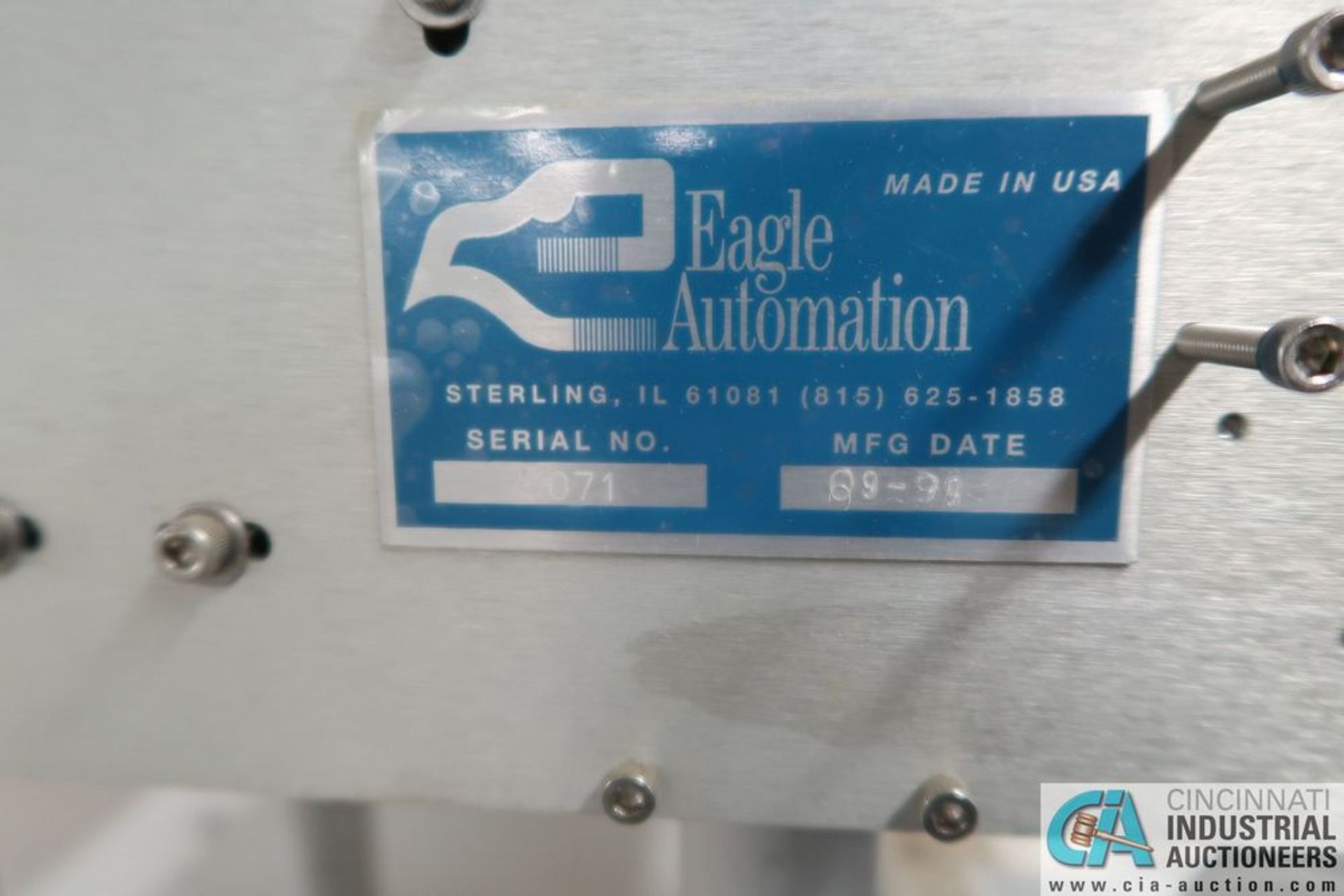 EAGLE AUTOMATION LABELING MACHINE; S/N 1071 (NEW 1999) - Image 4 of 4