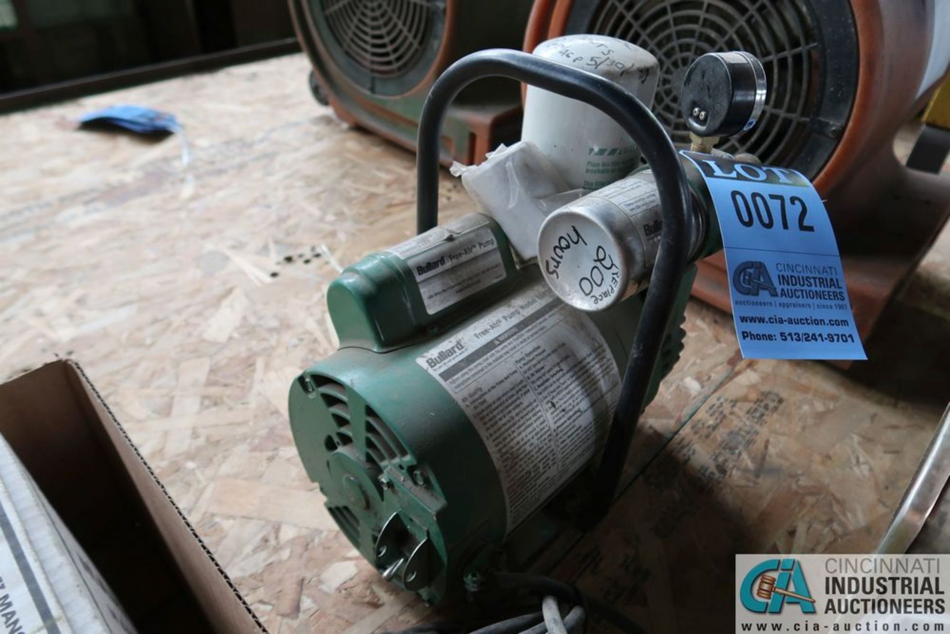 BULLARD MODEL EDP10 ELECTRIC "FREE-AIR" AIR PUMP - Image 2 of 3