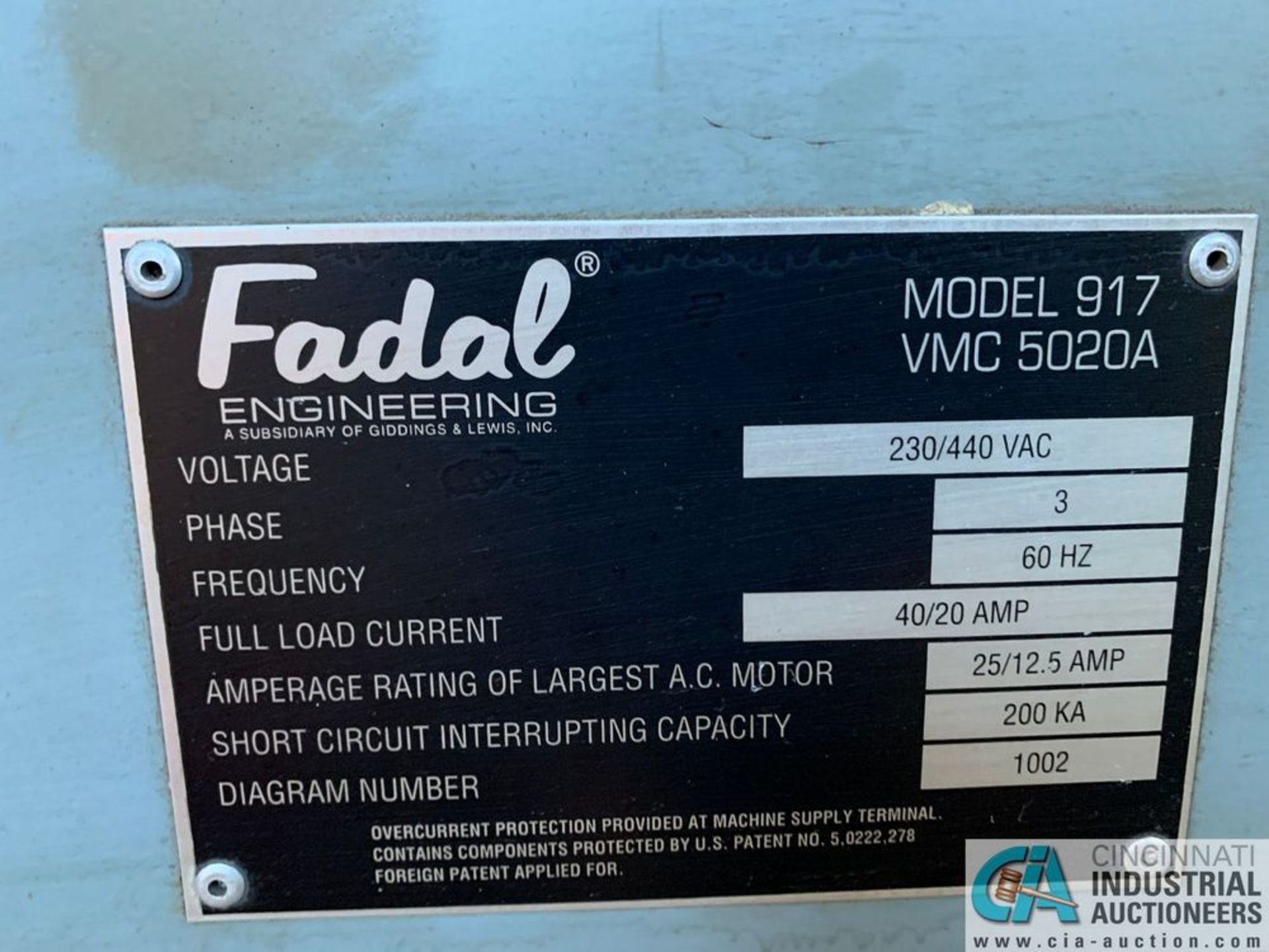 FADAL MODEL VMC5020 CNC VERTICAL MACHINING CENTER; S/N 9804911**Loading Fee Due the "ERRA", $500.00* - Image 13 of 14