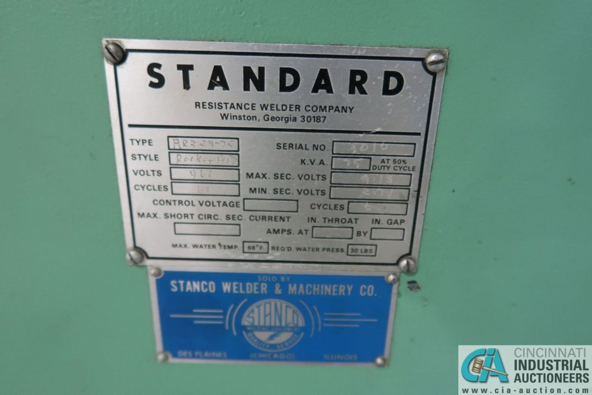 75 KVA STANDARD TYPE AR3-24-75 ROCKER ARM SPOT WELDER; S/N 3010 **Loading Fee Due the "ERRA" Chicago - Image 4 of 5